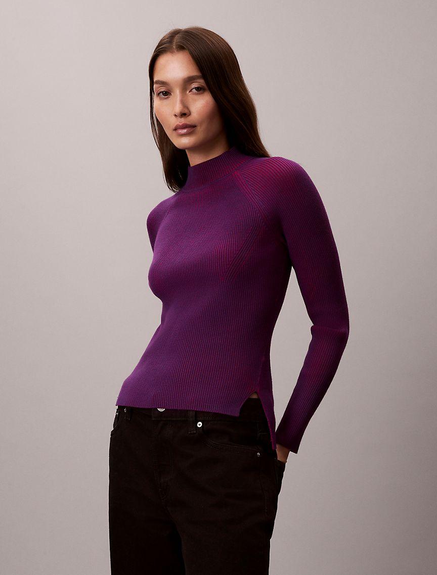 Tech Knit Rib Mock Neck Sweater Product Image