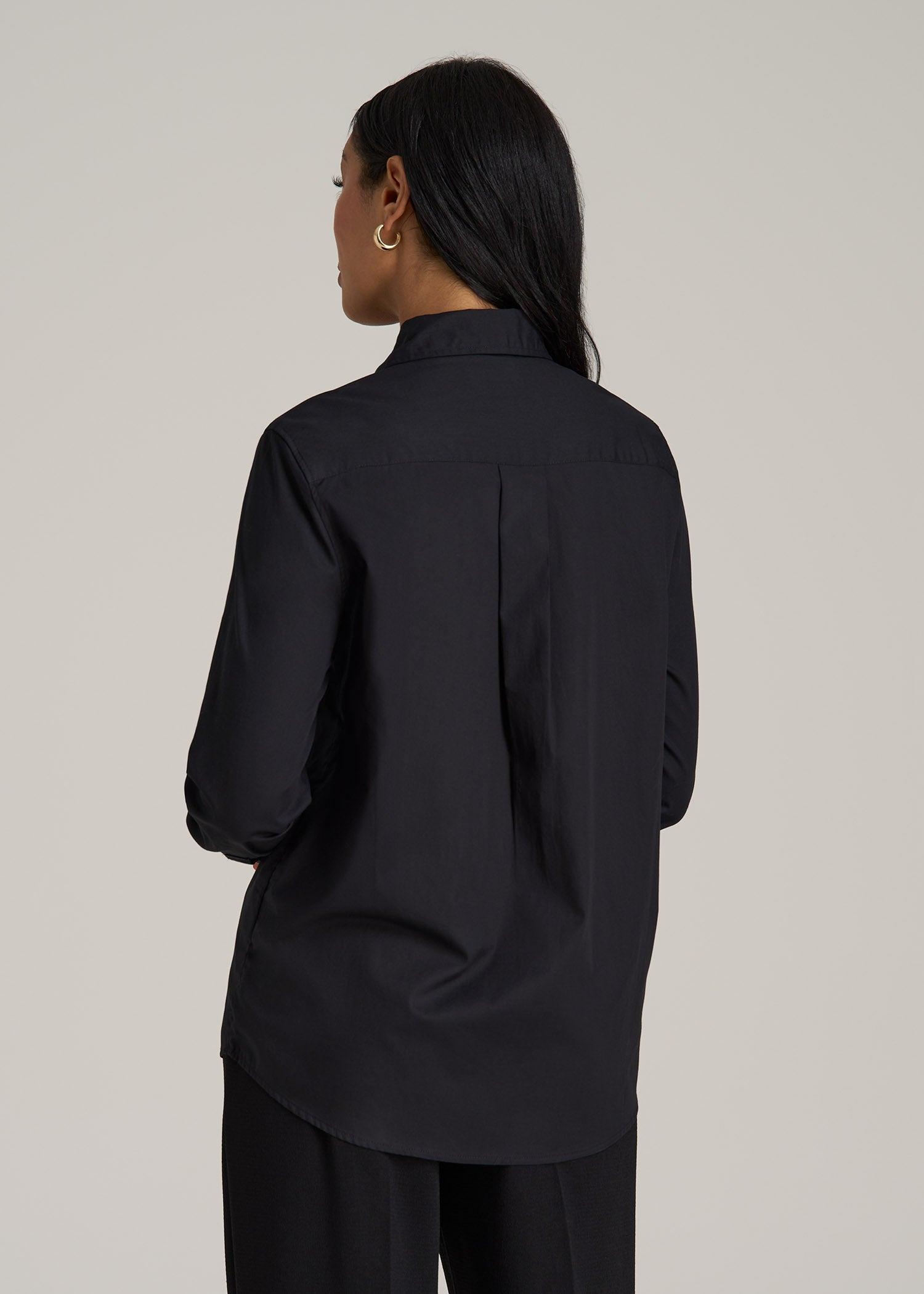 Regular Fit Dress Shirt for Tall Women in Black Female Product Image