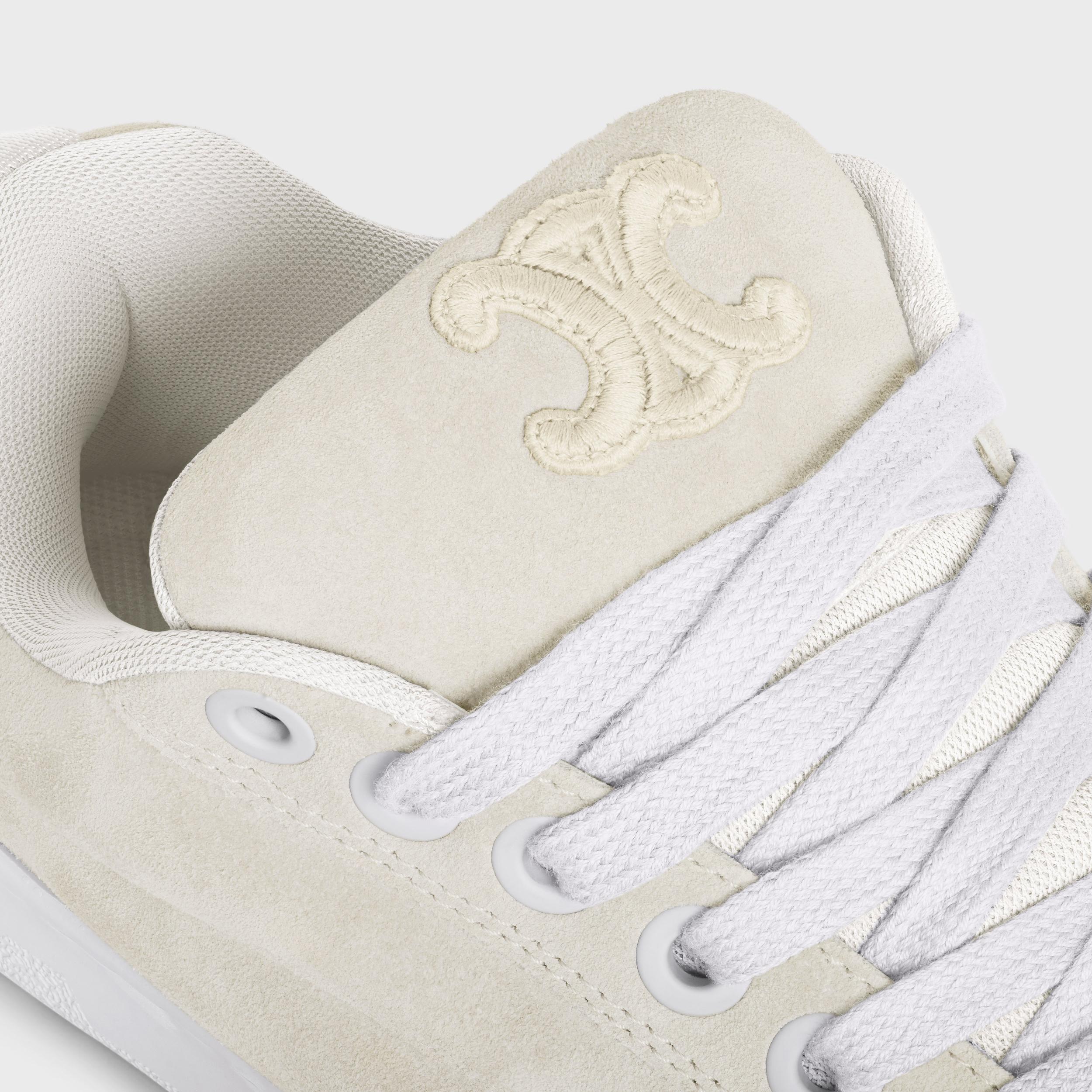 CELINE HUNTINGTON LOW LACE-UP SNEAKER in SUEDE CALFSKIN AND MESH Product Image