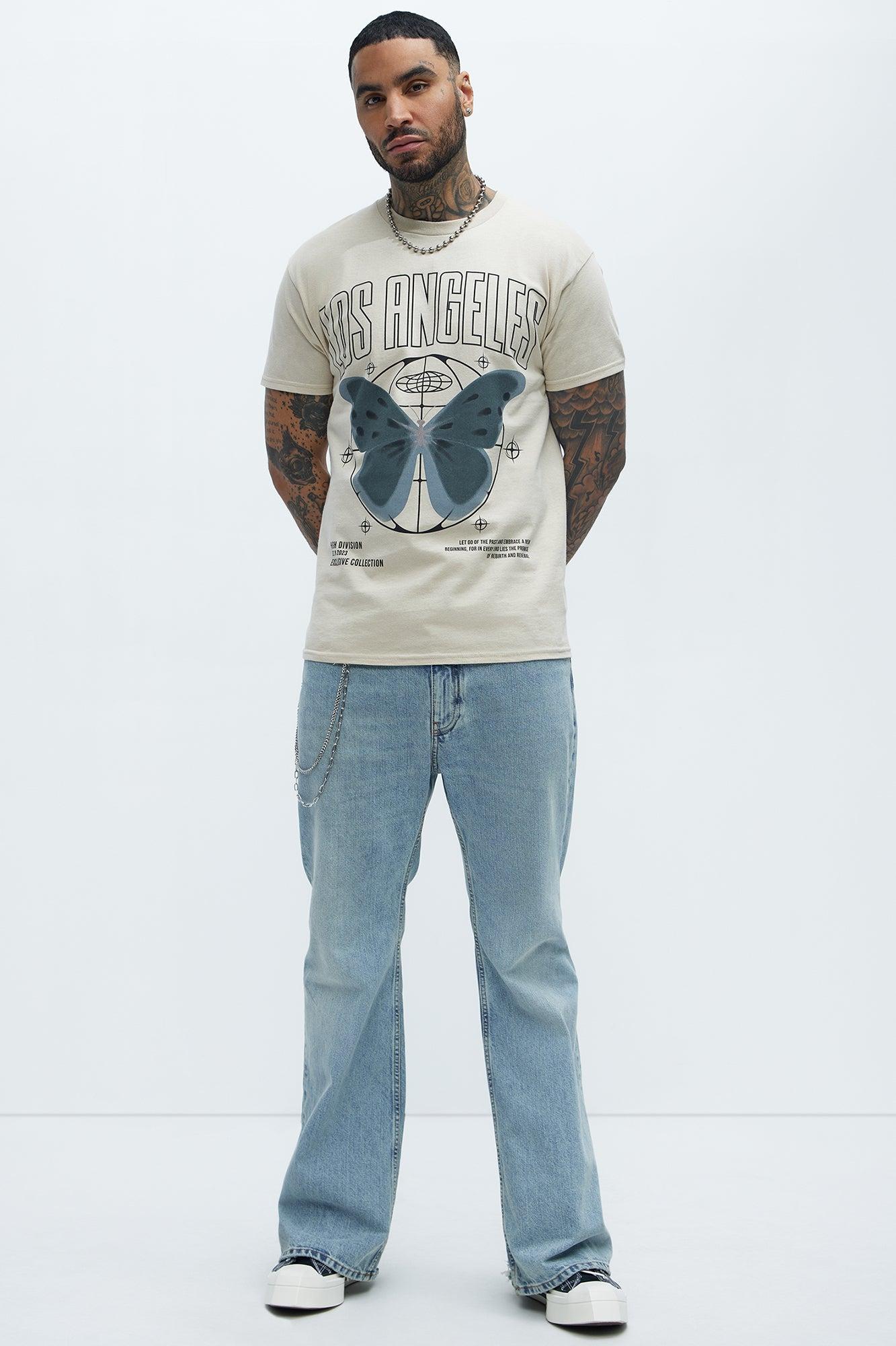 Los Angeles Butterfly Short Sleeve Tee - Sand Product Image