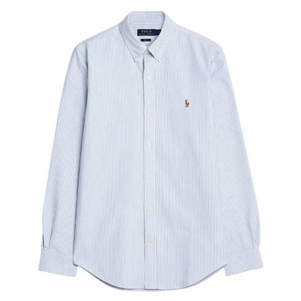 POLO RALPH LAUREN Custom Fit Striped Oxford Shirt In Blue Product Image