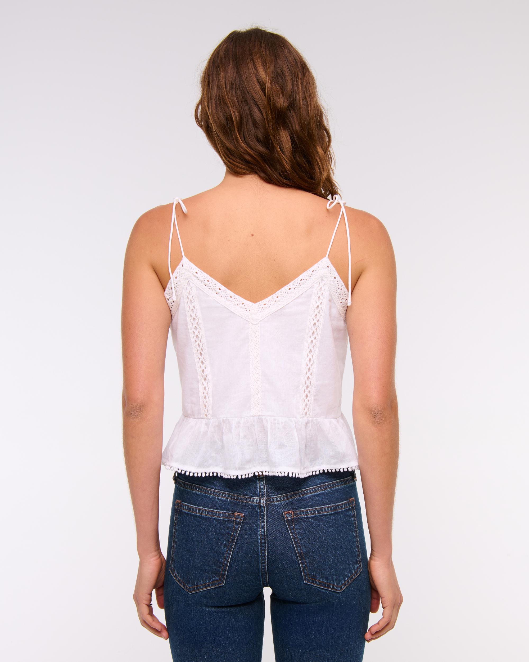 Lace-Trim Tie-Strap Cami Product Image