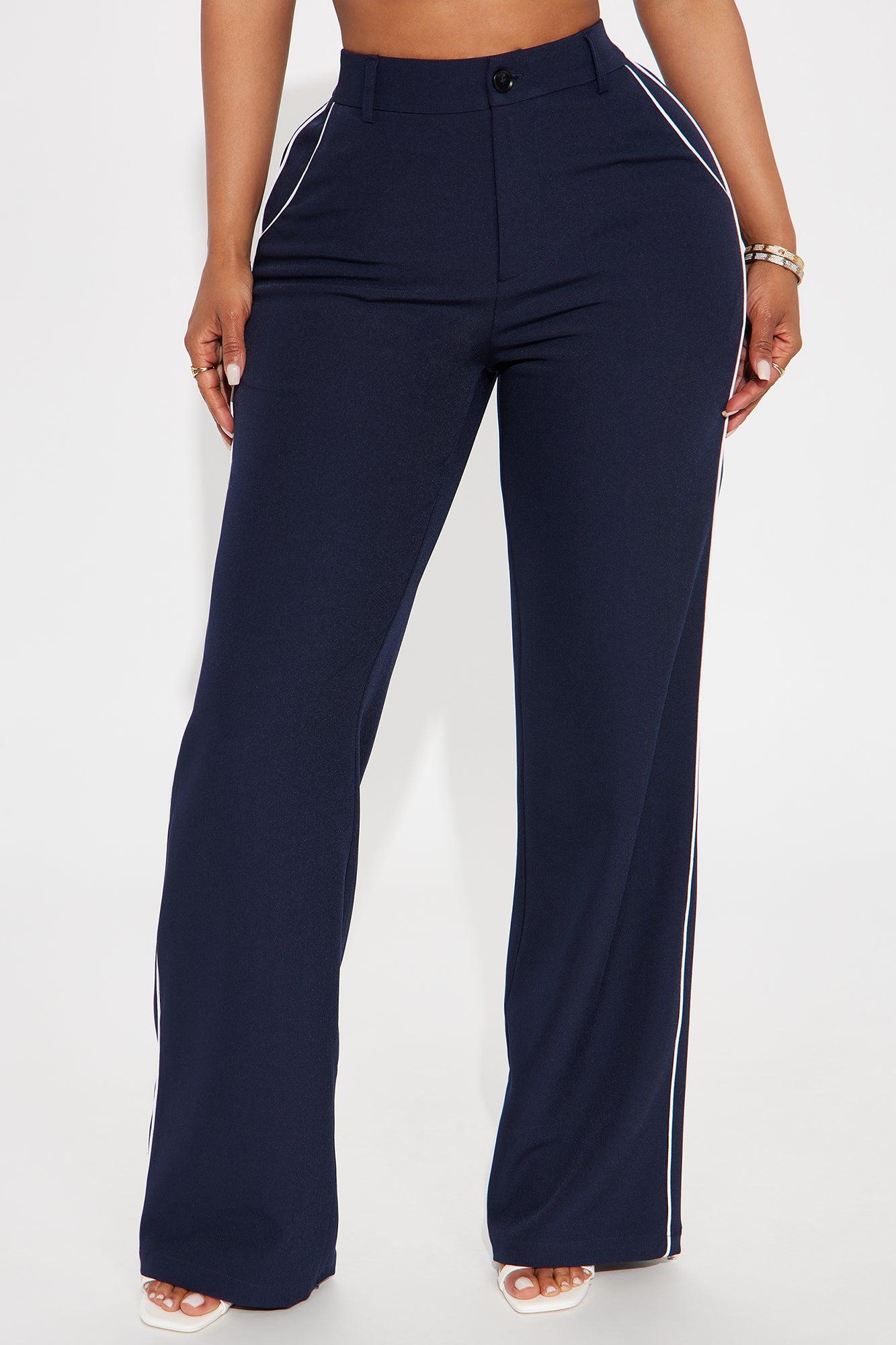 Camryn Wide Leg Trouser Pant - Navy Product Image