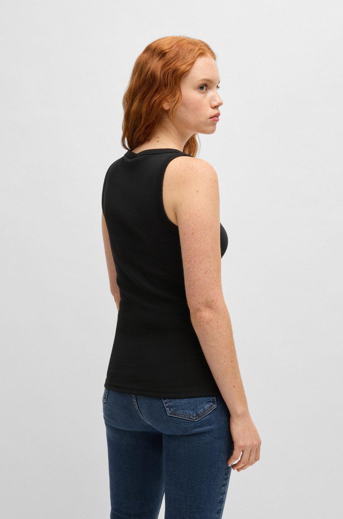 HUGO - Tank top with stacked logo - Black Product Image