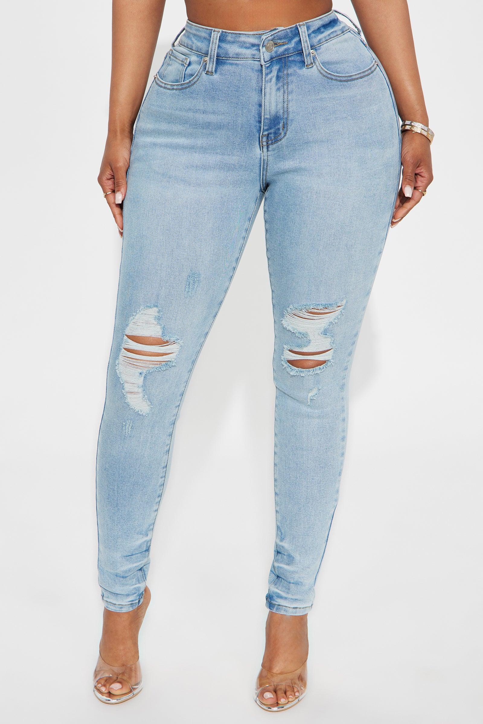 Kalisha Stretch Ripped Skinny Jeans - Light Wash Female Product Image