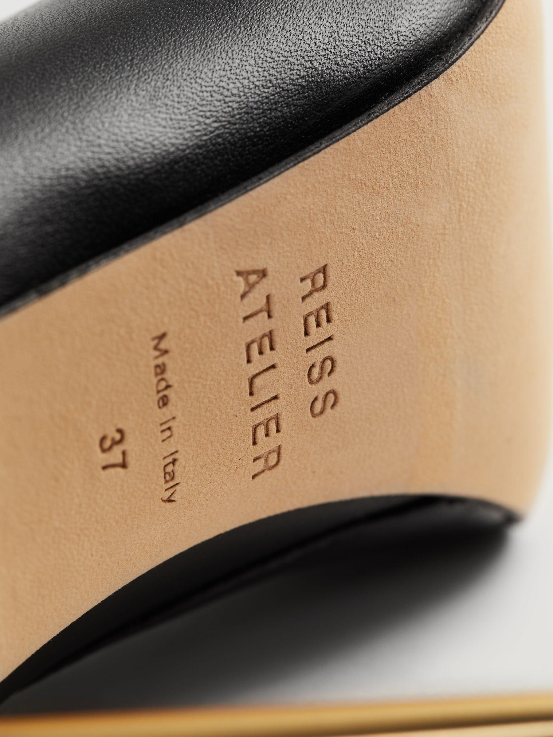 Italian Leather Strappy Heels in Black Product Image