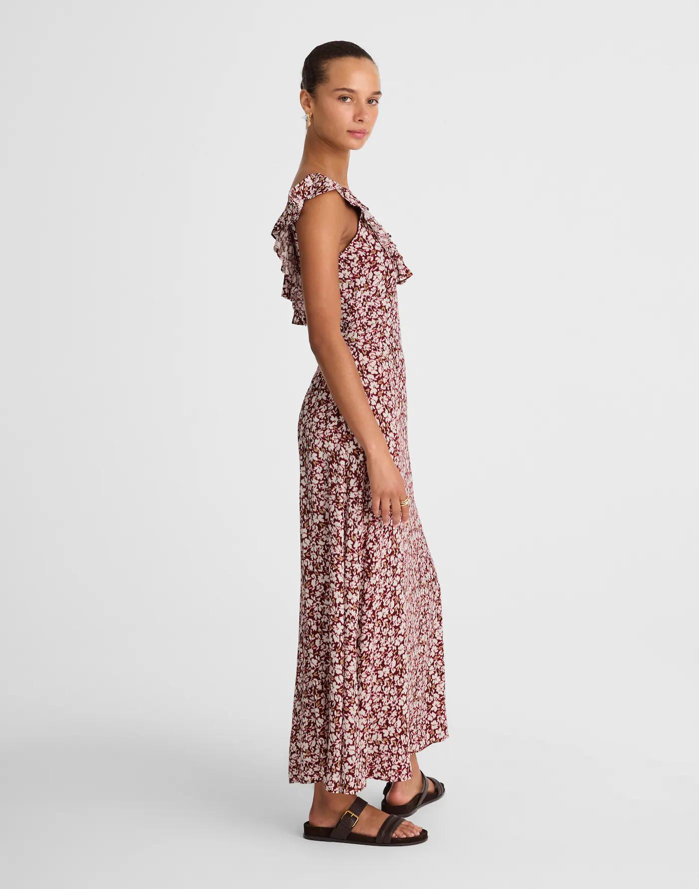 Ruffled Scoopneck Maxi Dress in Floral Product Image