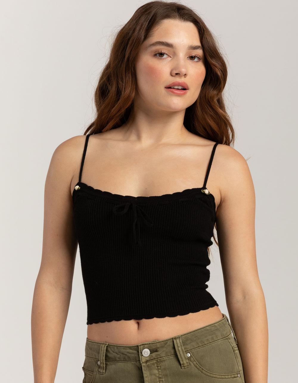 RSQ Womens Ribbon Rosette Cami - BLACK Product Image