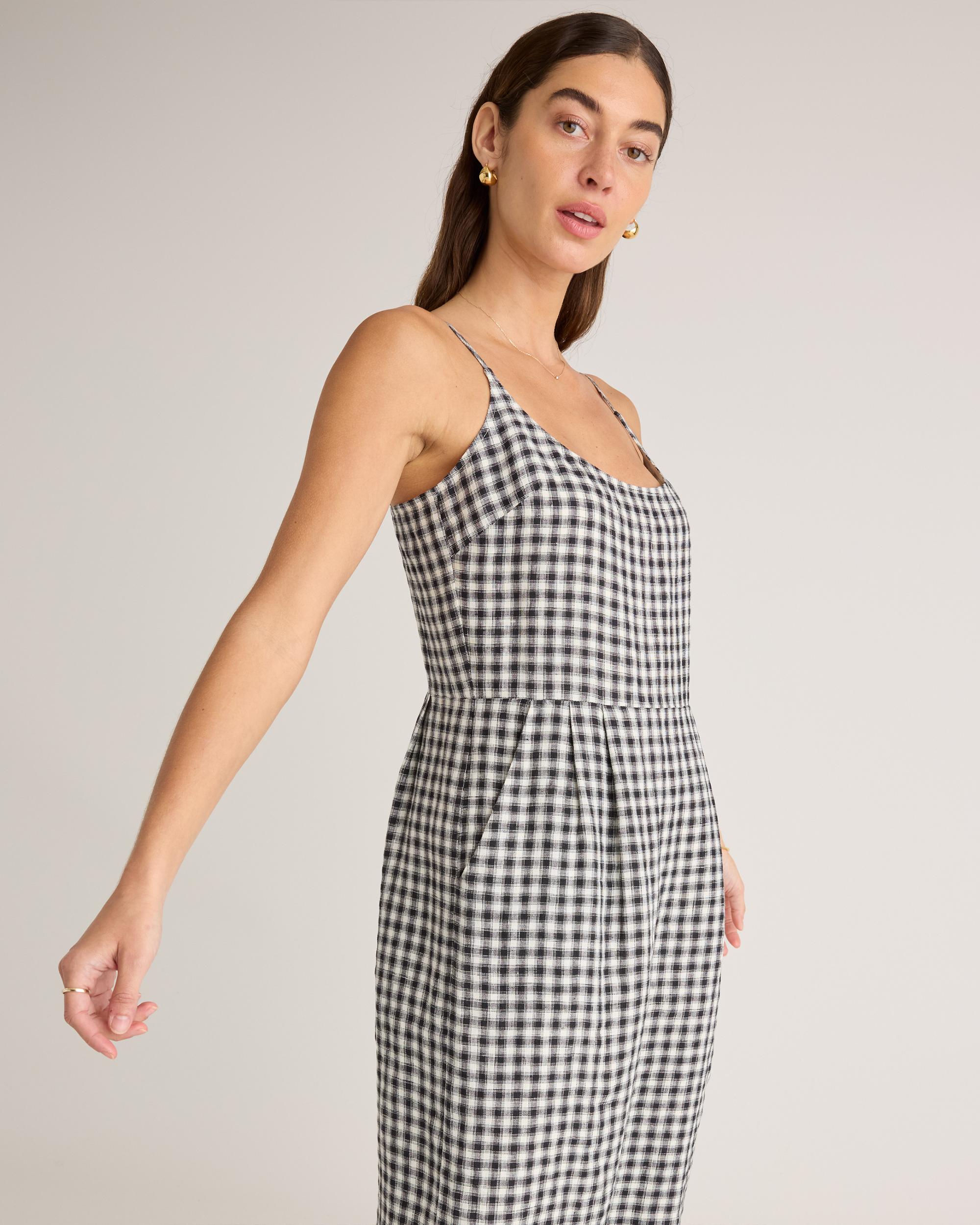 Quince | Women's 100% European Linen Scoop Neck Midi Dress Product Image