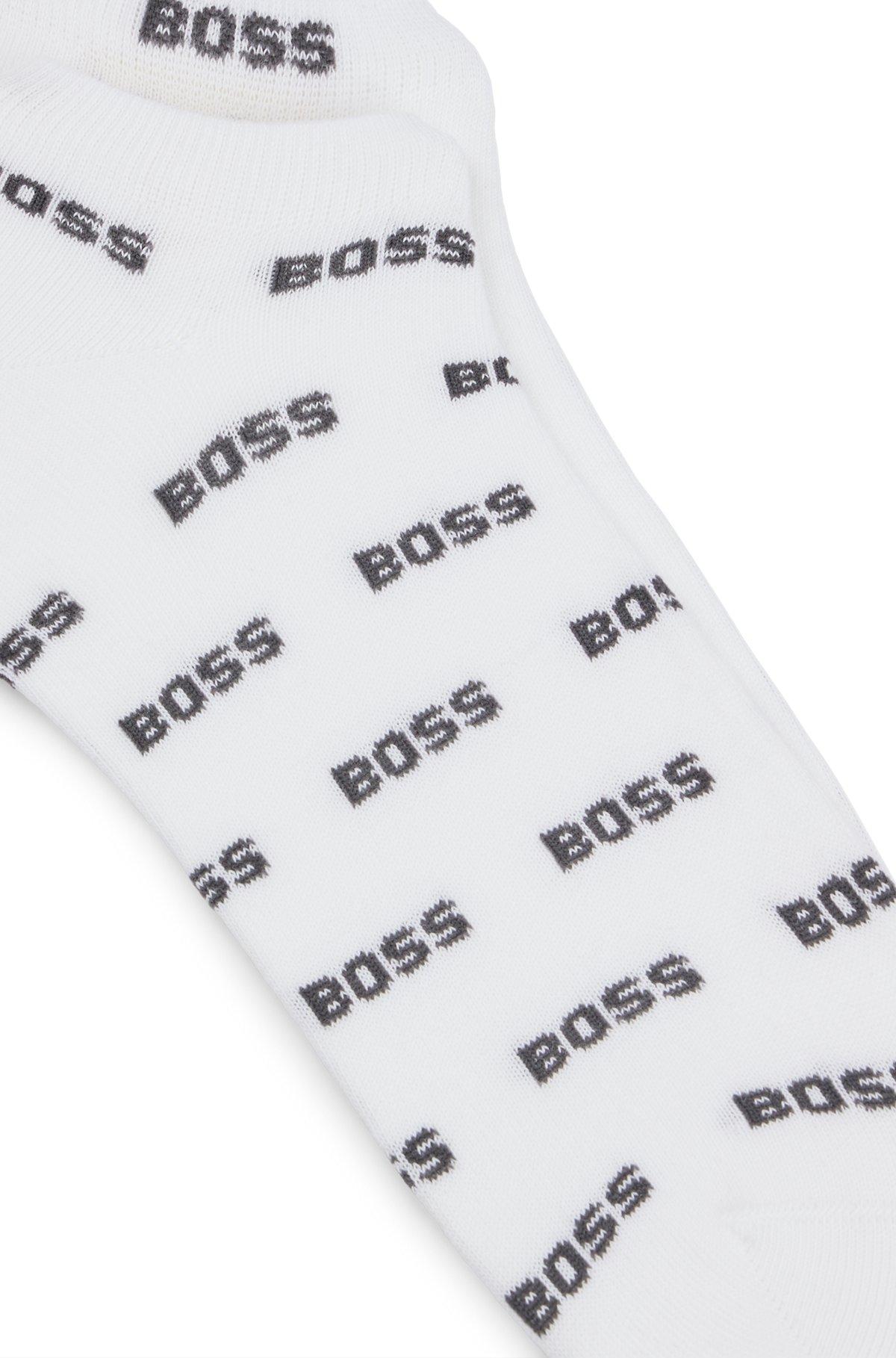 BOSS - Two-pack of ankle-length socks with branding - White Product Image