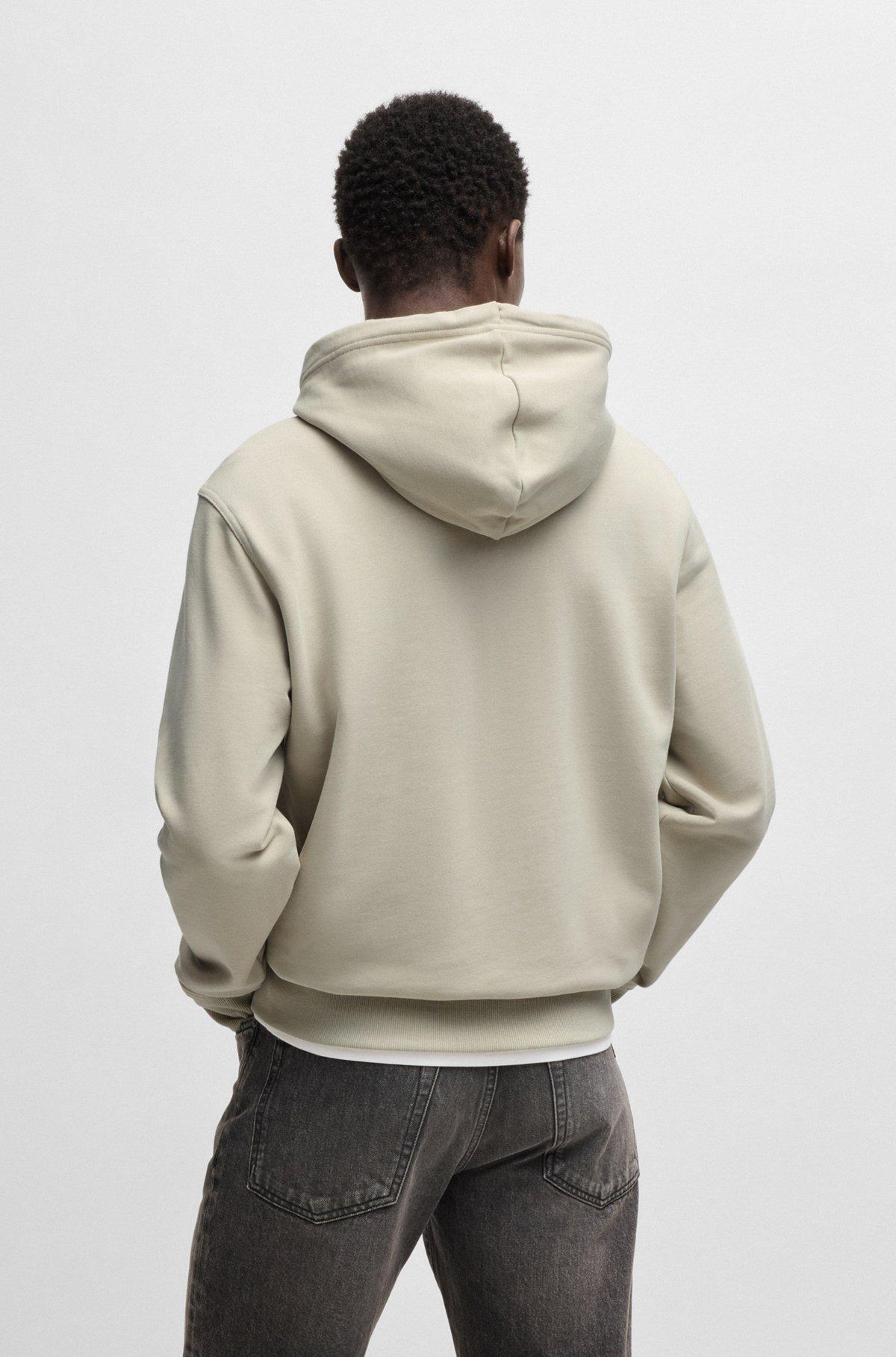 Contrast-logo hoodie in cotton terry Product Image