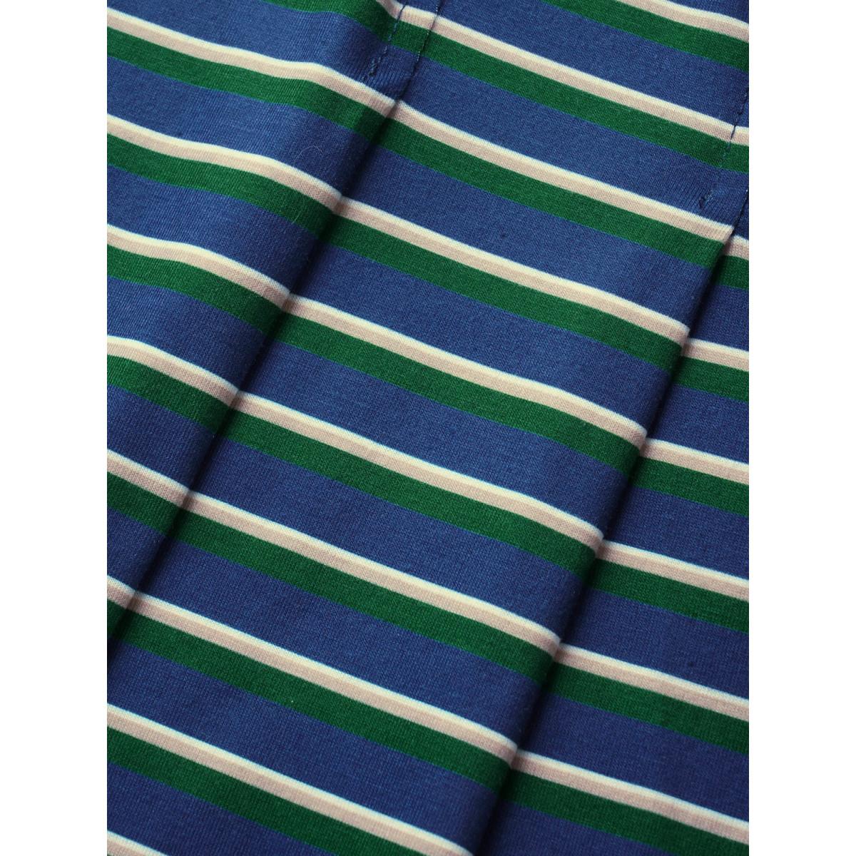 Plus Size Contrast Striped Pleated Pocket Tank Dress Mediumblue Women Casual Contrast Round Neck Sleeveless Curvy BloomChic 18-20/2X Product Image