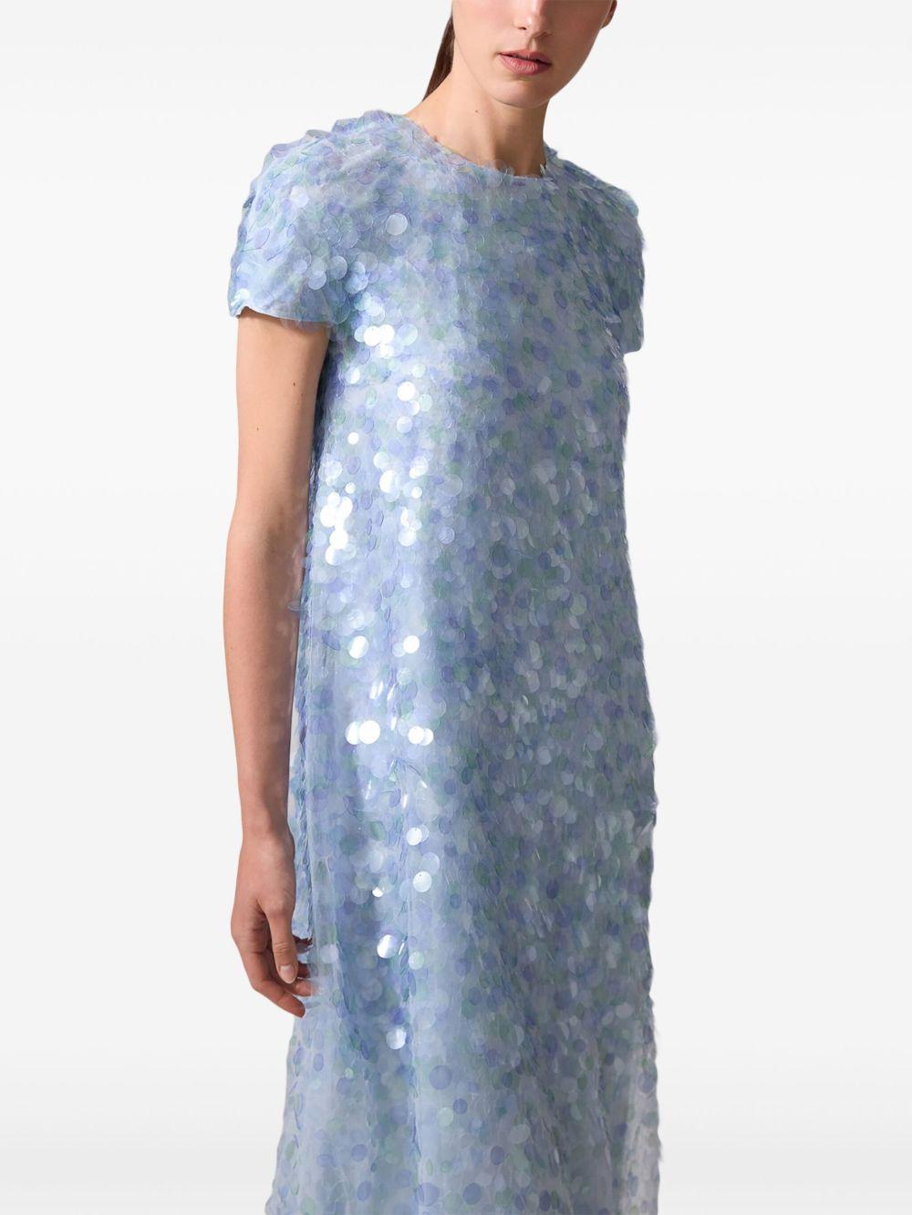 sequinned short-sleeve gown Product Image