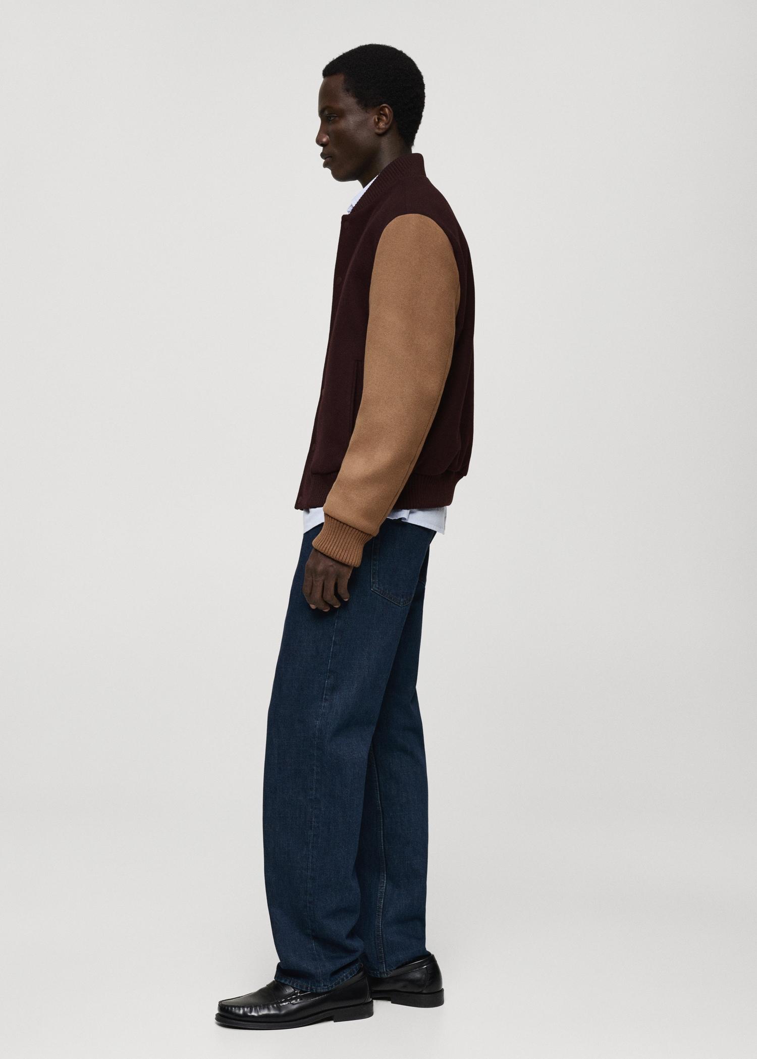 Two-tone bomber jacket - Men | MANGO USA Product Image