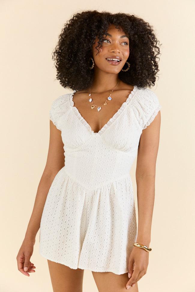 Ever After White Eyelet Romper FINAL SALE Product Image