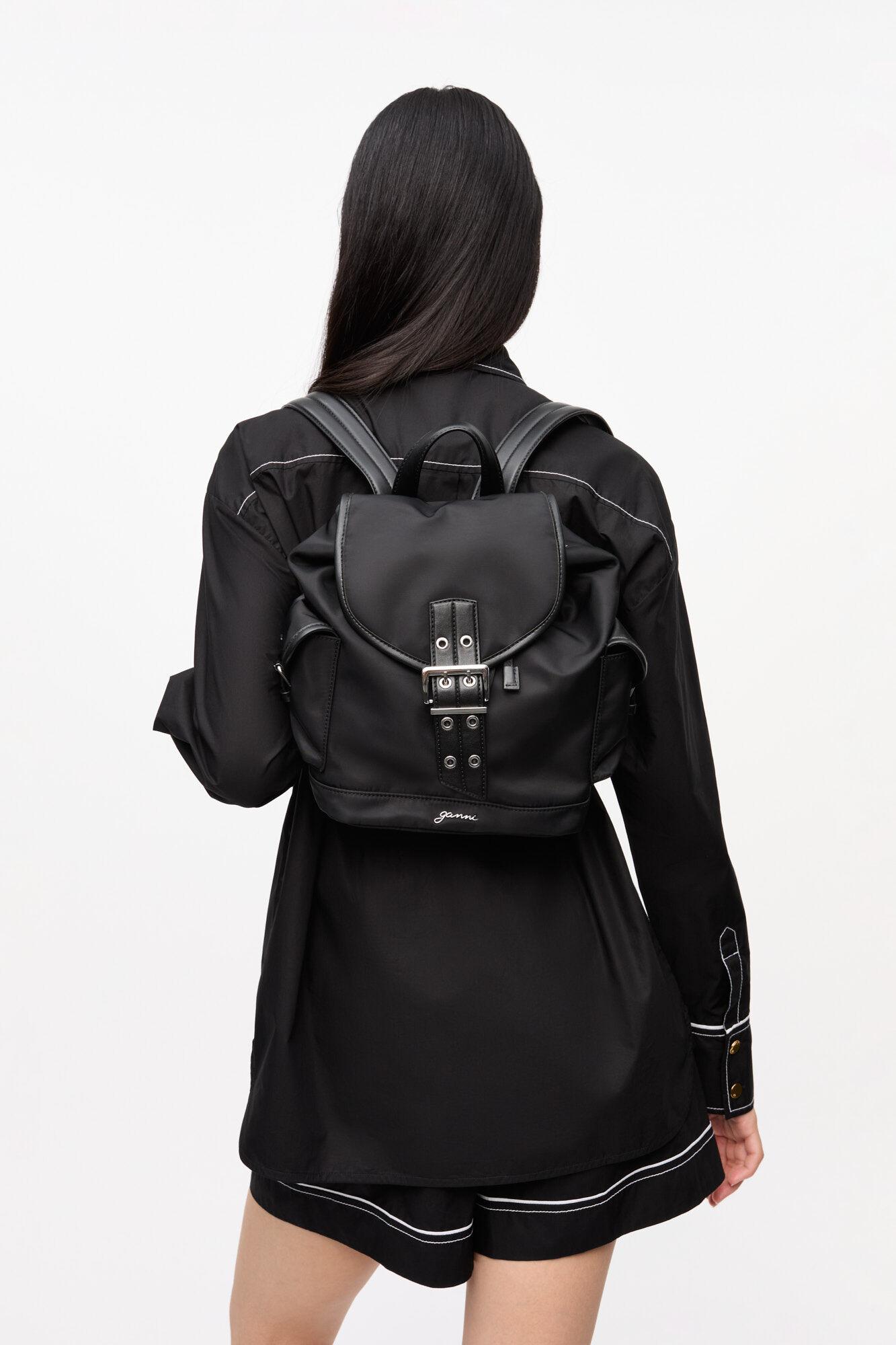 Black Small Bucky Nylon Backpack Product Image