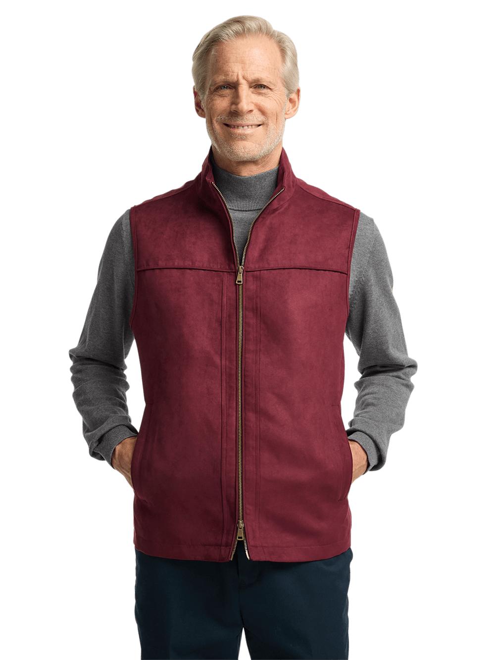 Microsuede Vest - Burgundy Product Image