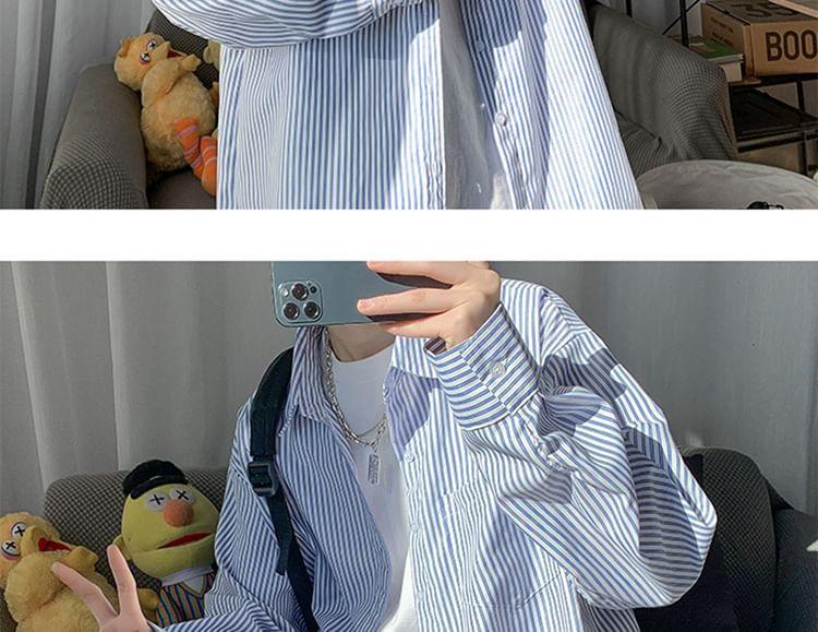Long Sleeve Striped Button Up Shirt Product Image