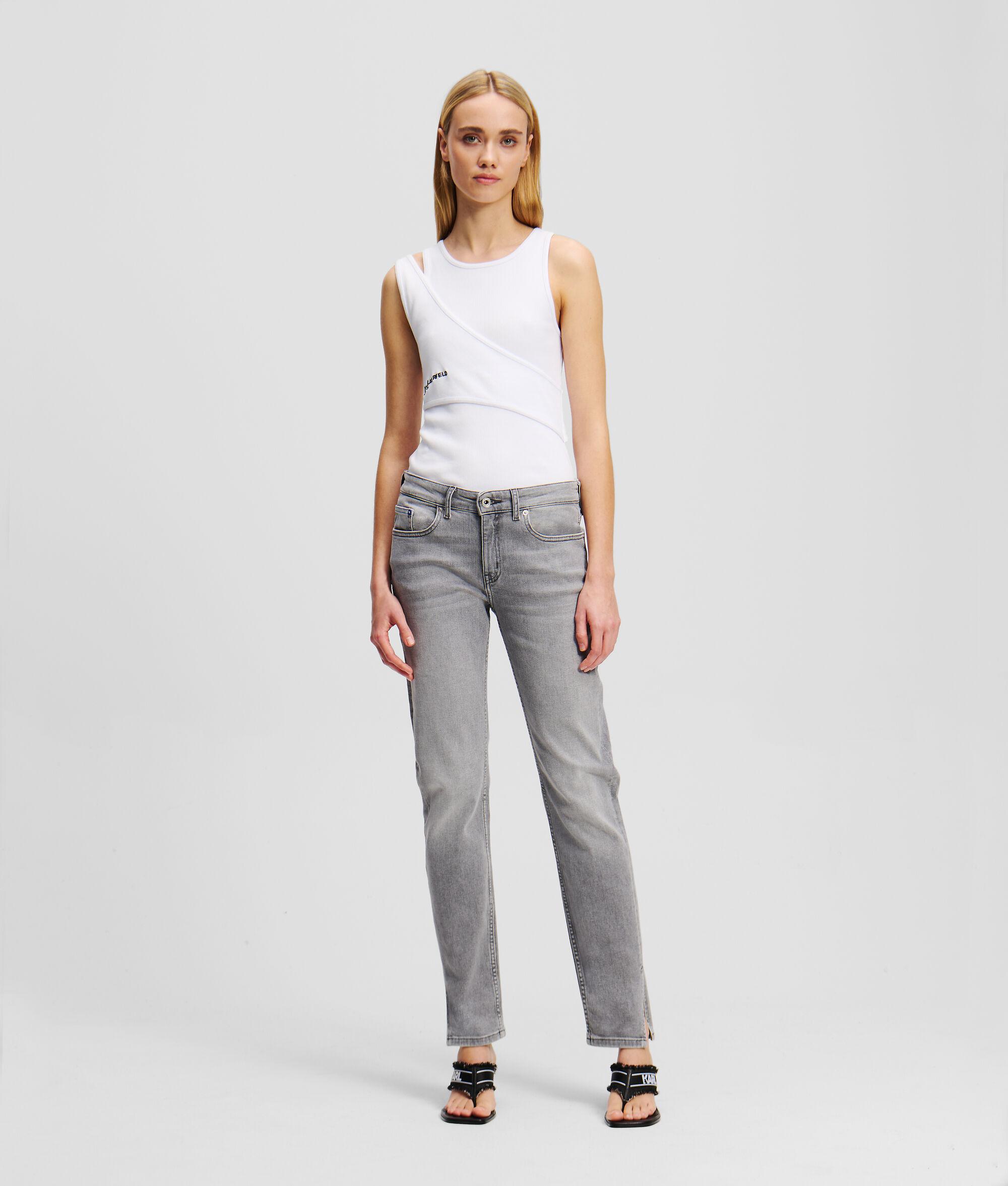 MID-RISE SPLIT-HEM SLIM JEANS Product Image