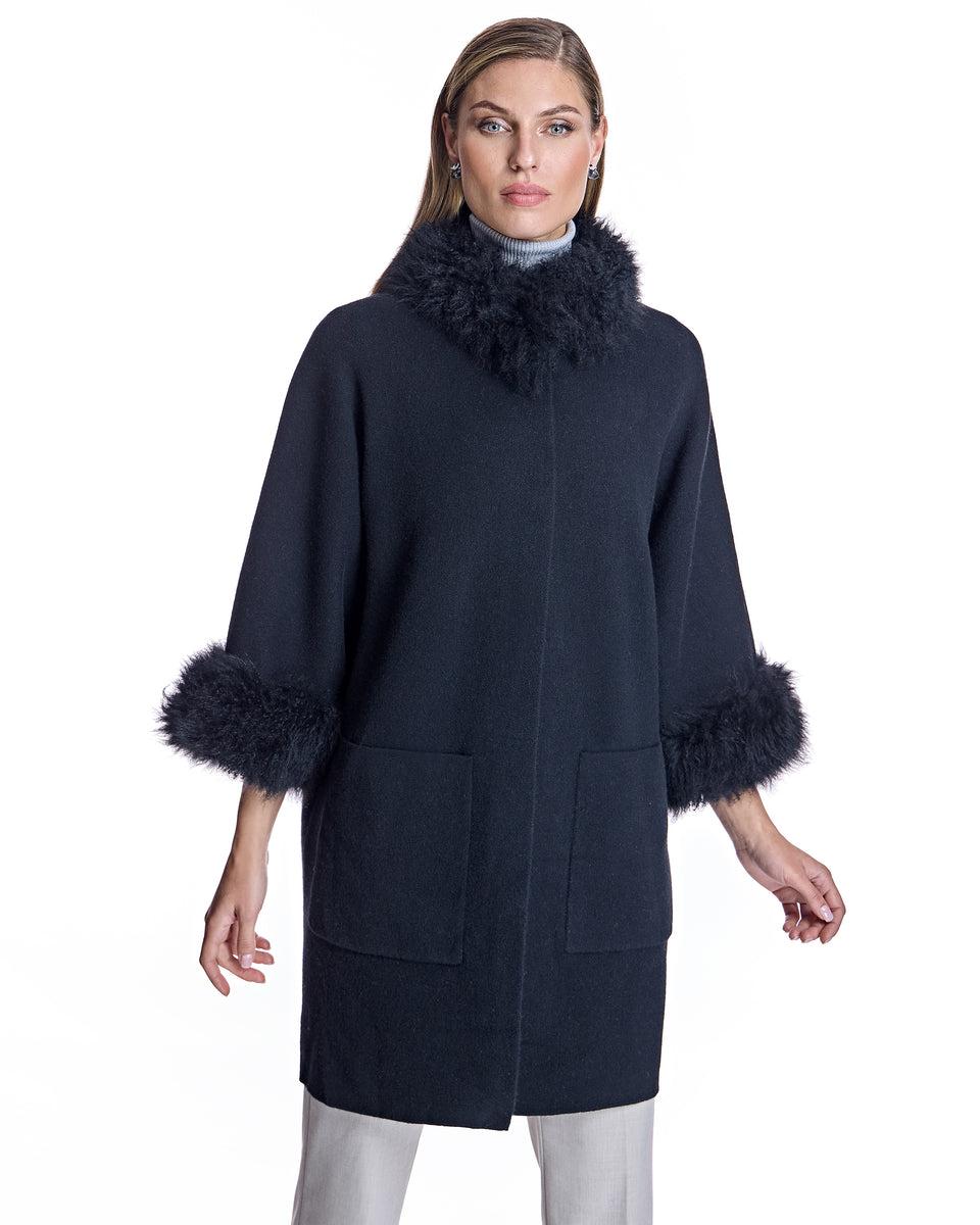 Cashmere Kimono with Cashmere Goat Trim Product Image