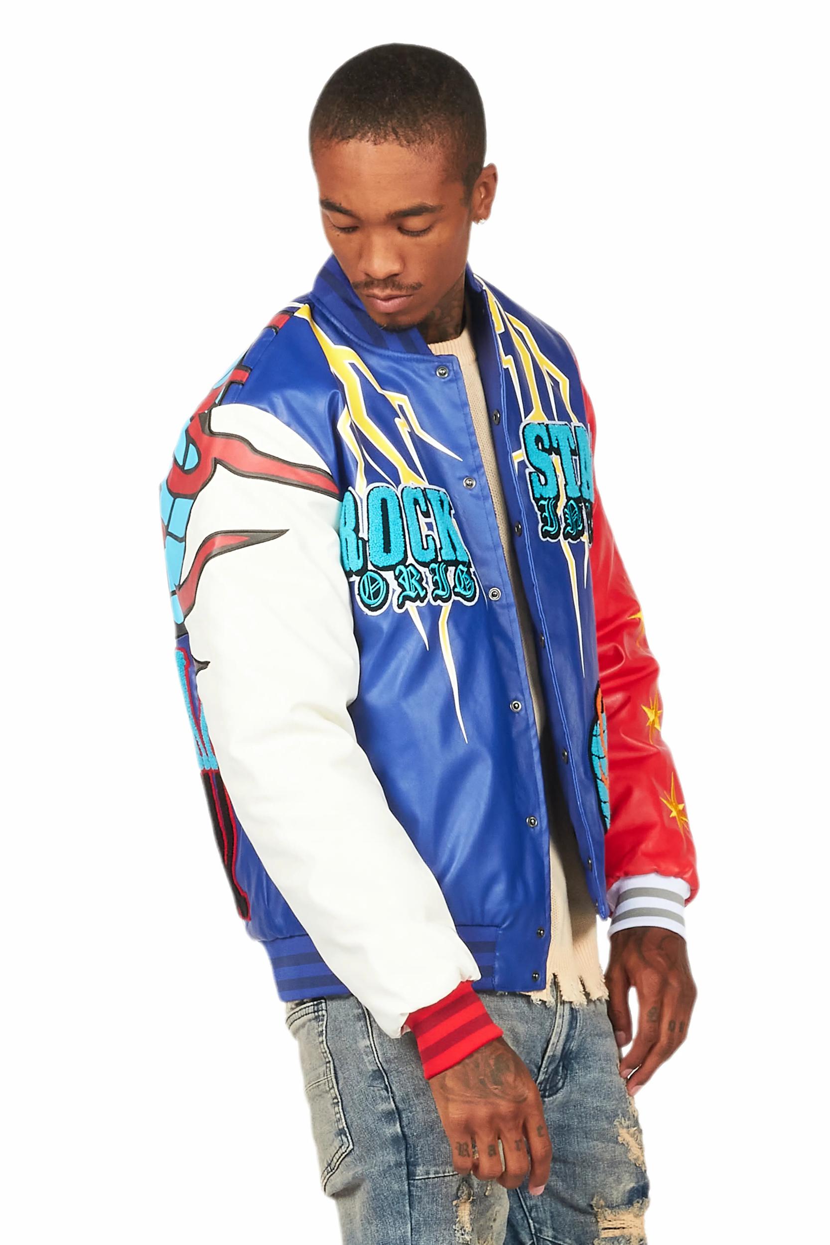 Berube Blue/Multi Varsity Jacket Male Product Image