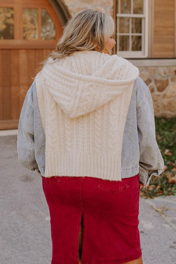 Crisp And Cozy Cable Knit Sweater Curves Product Image