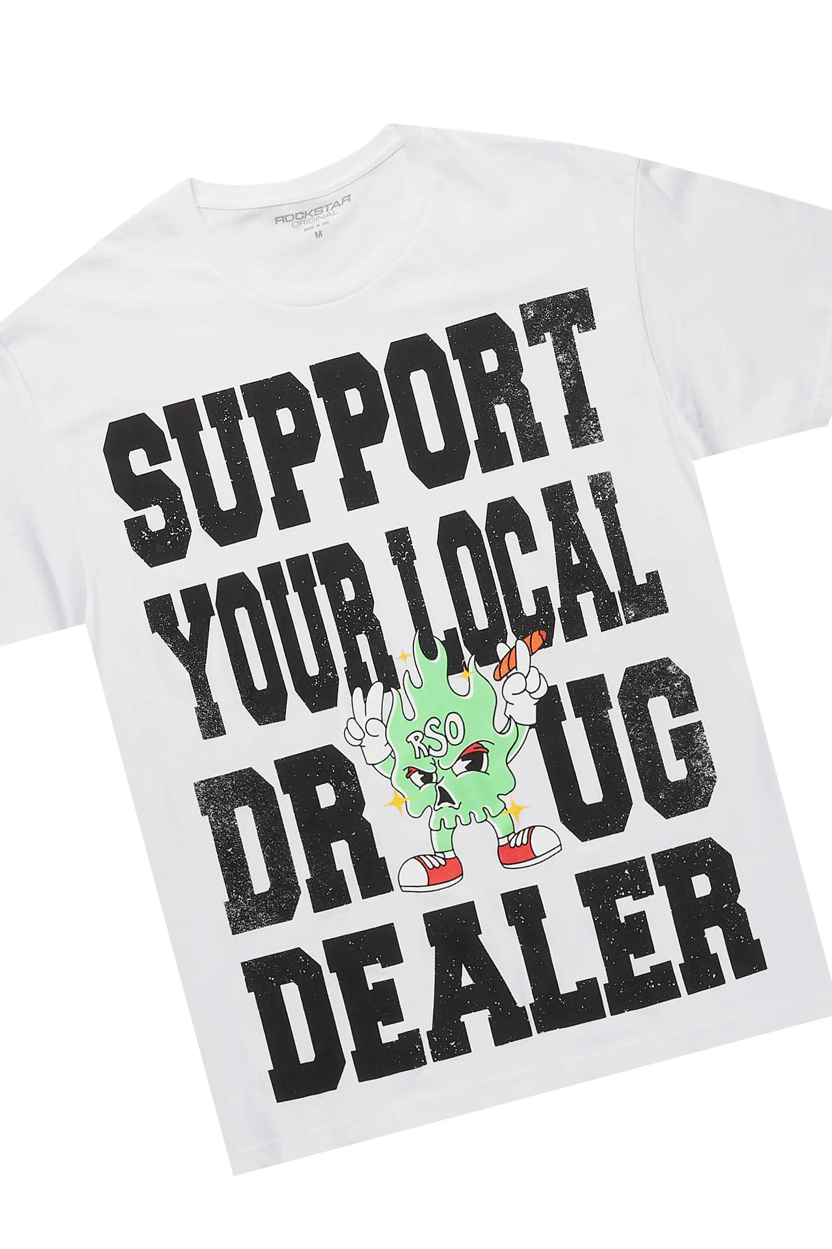 Tarl White/Grey Graphic T-Shirt Short Set Male Product Image