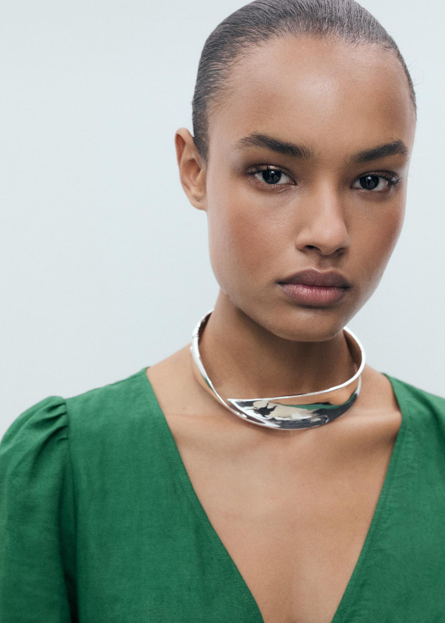 Floral linen-blend dress - Women | MANGO USA Product Image