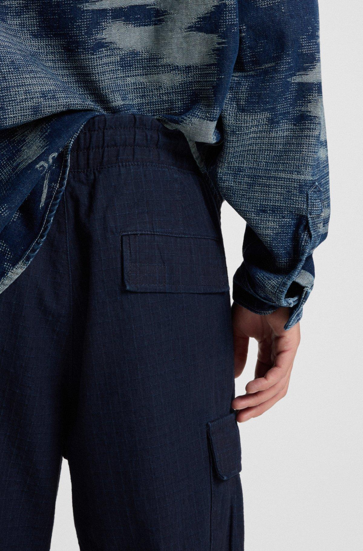 Relaxed-fit cargo trousers in denim-look ripstop Product Image