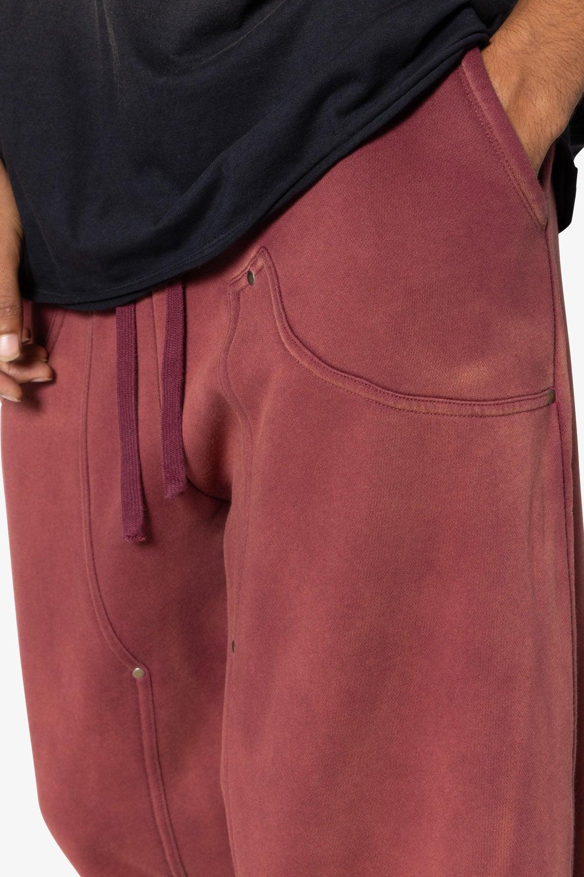 West Double Knee Sweatpants - Red Product Image