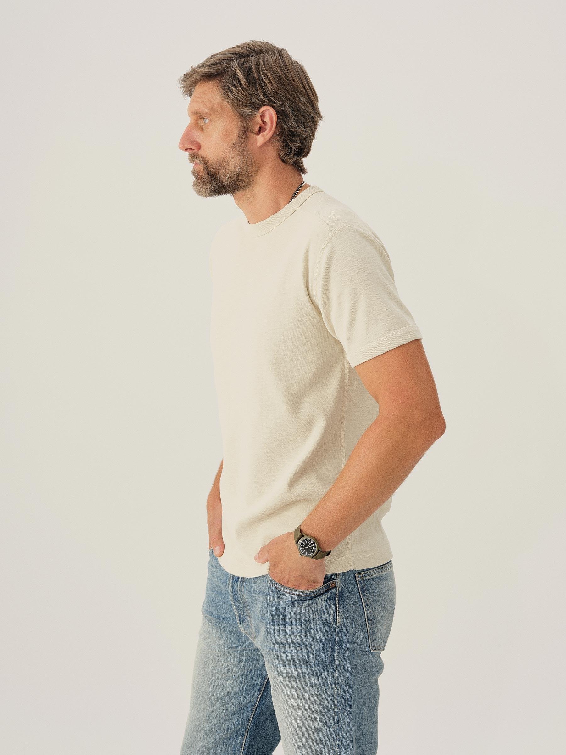 Worn White Sidewinder Rib Ringer Tee Product Image