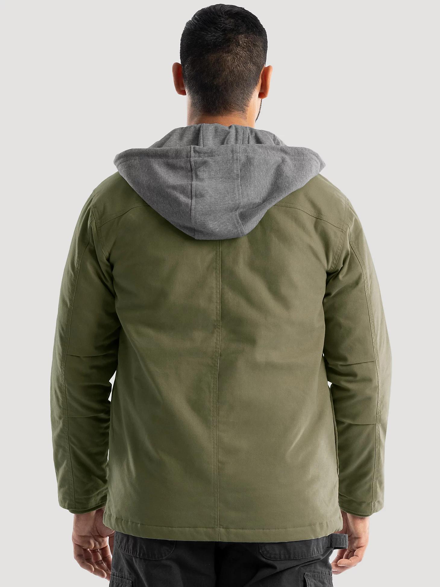 Men's Hooded Workwear Quilted Lined Shirt Jacket in Grape Leaf Product Image