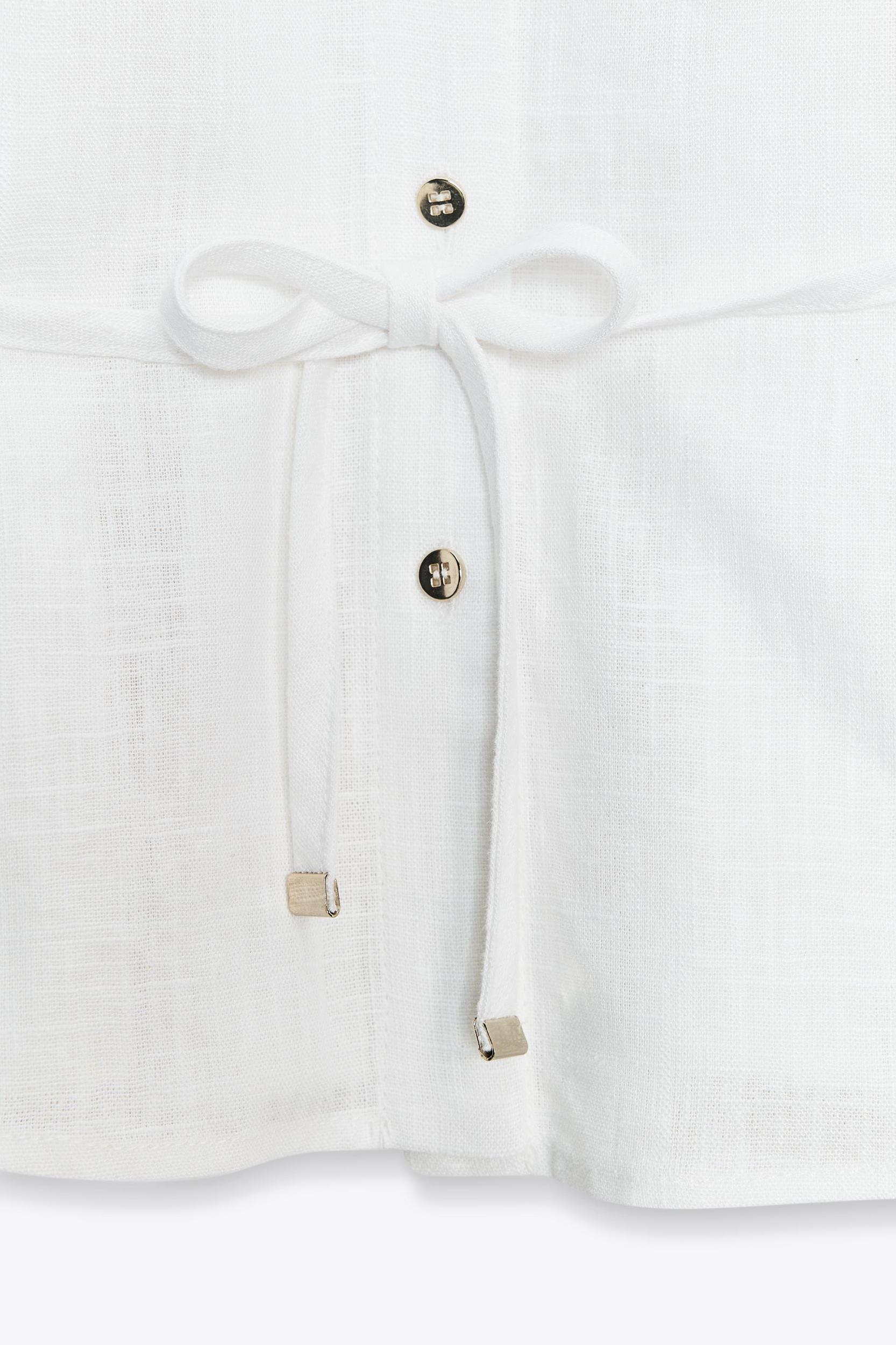 BELTED LINEN BLOUSE Product Image
