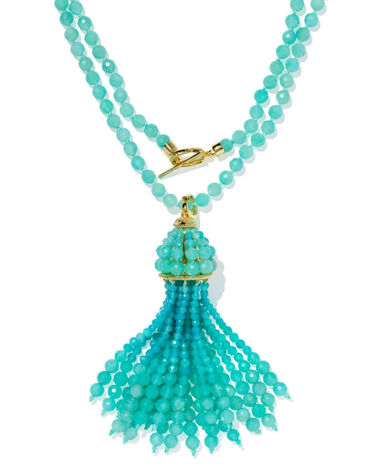 Sylvia Gold Large Long Pendant Necklace Product Image