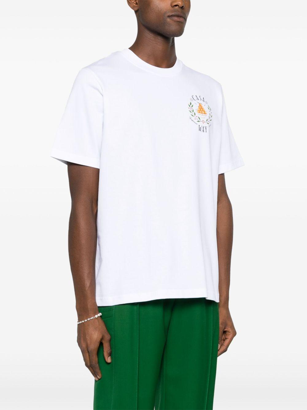 CASABLANCA Casa Way Organic Cotton T-shirt In White Product Image
