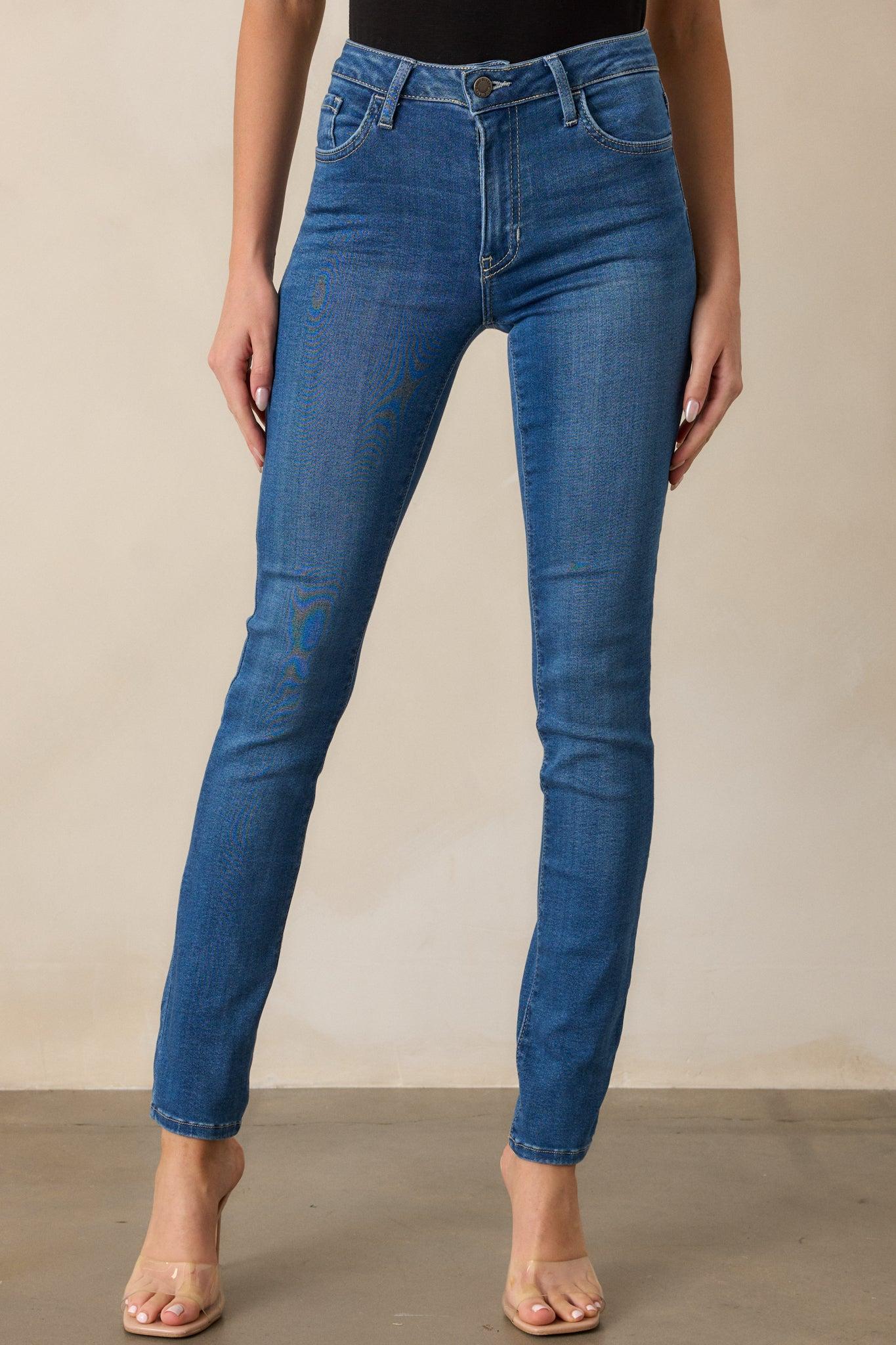 Take A Moment Medium Wash Skinny Jeans Product Image