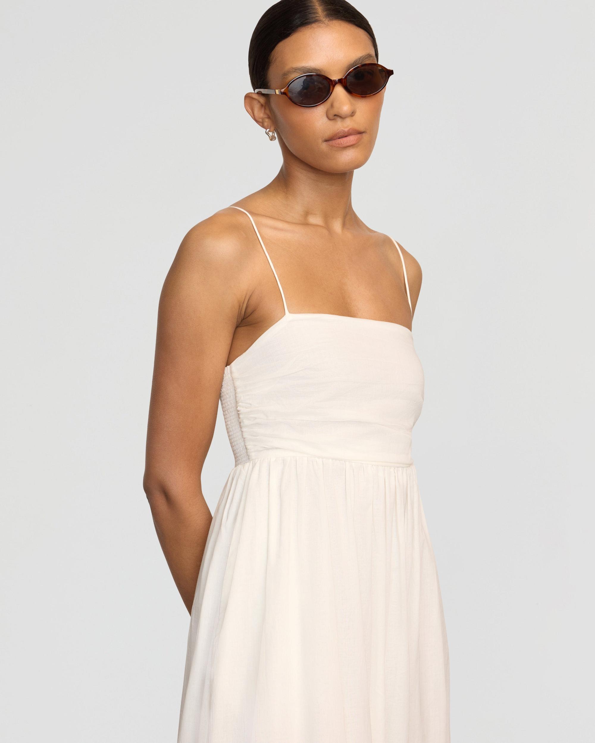 Aurora Ruched Organic Cotton Maxi Dress Product Image