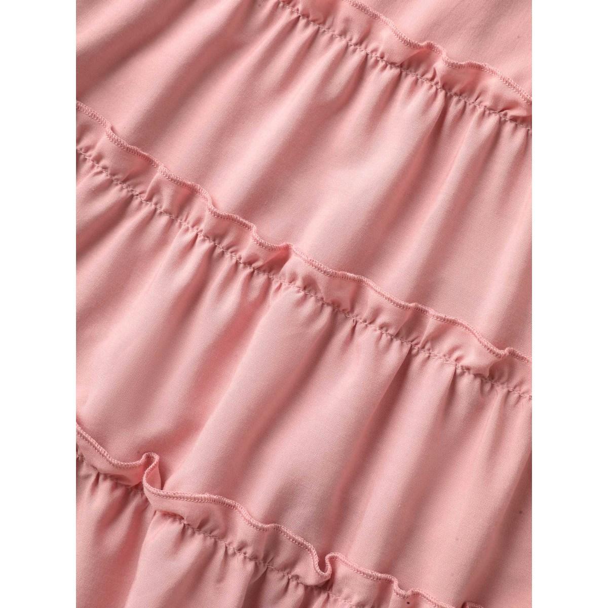 Plus Size Rayon Shirred Bodice Solid Midi Dress Crepe Women Square Neck Sleeveless Curvy BloomChic 14-16/1X Product Image