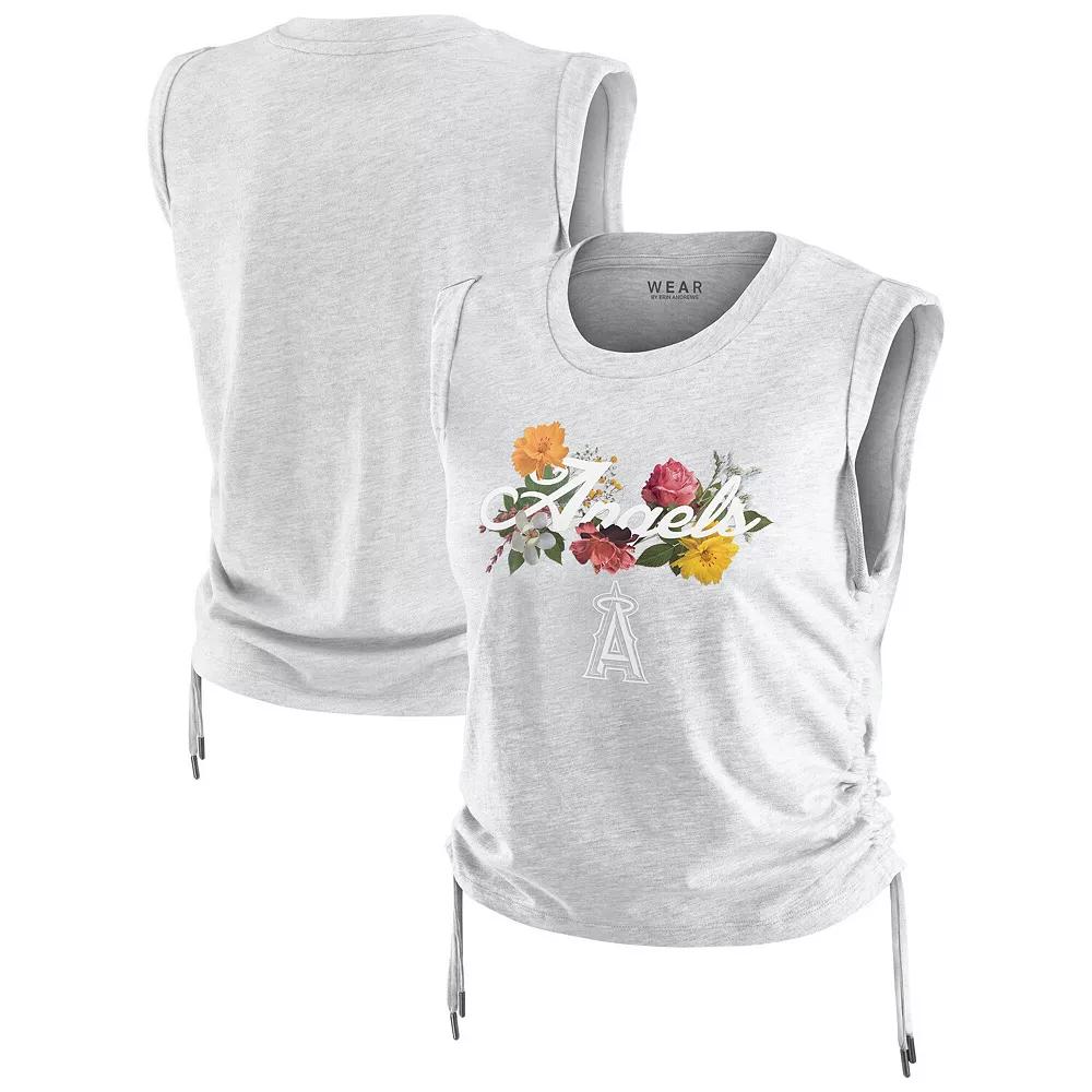 Women's WEAR by Erin Andrews Heather Gray Los Angeles Angels Cinched Tank Top,  Product Image