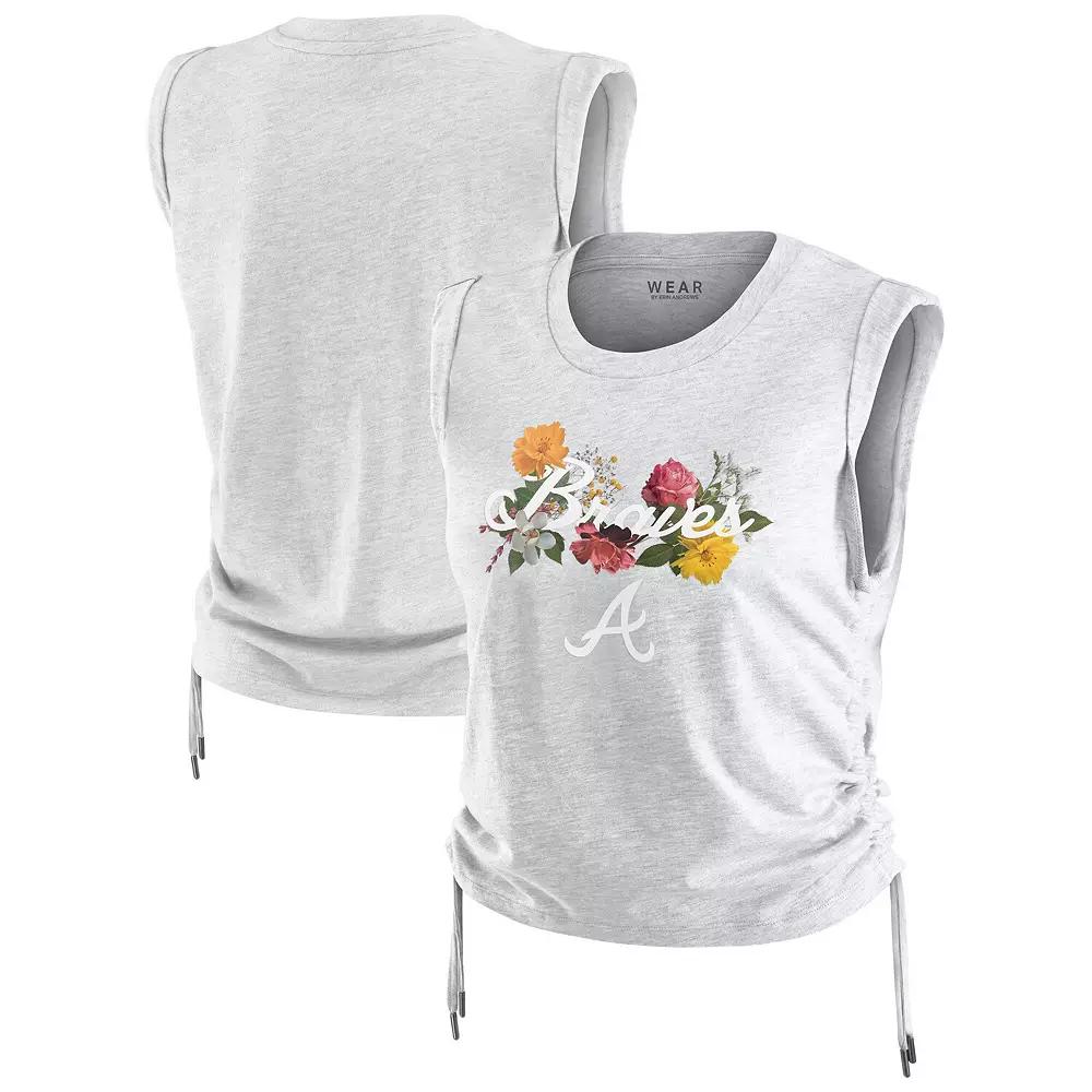 Women's WEAR by Erin Andrews Heather Gray Atlanta Braves Cinched Tank Top,  Product Image