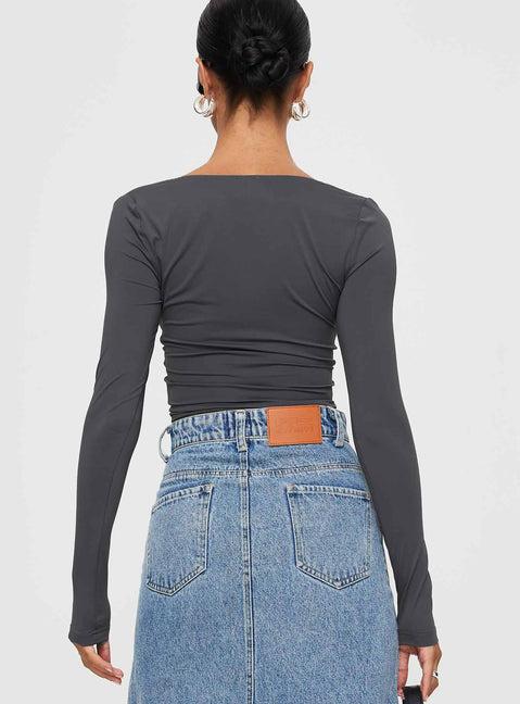 Candyce Long Sleeve Top Slate Product Image