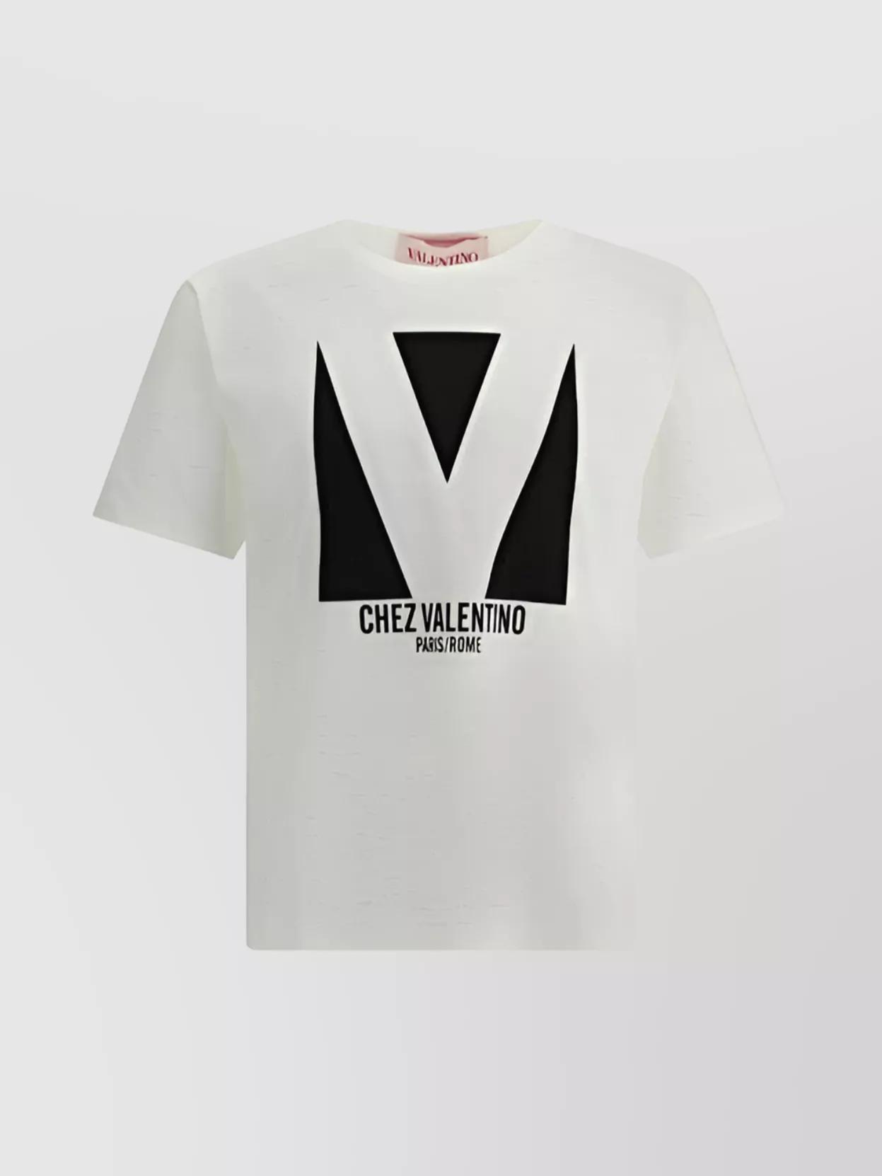 VALENTINO Mens Avorio Logo-print Crew-neck Cotton-jersey T-shirt Product Image