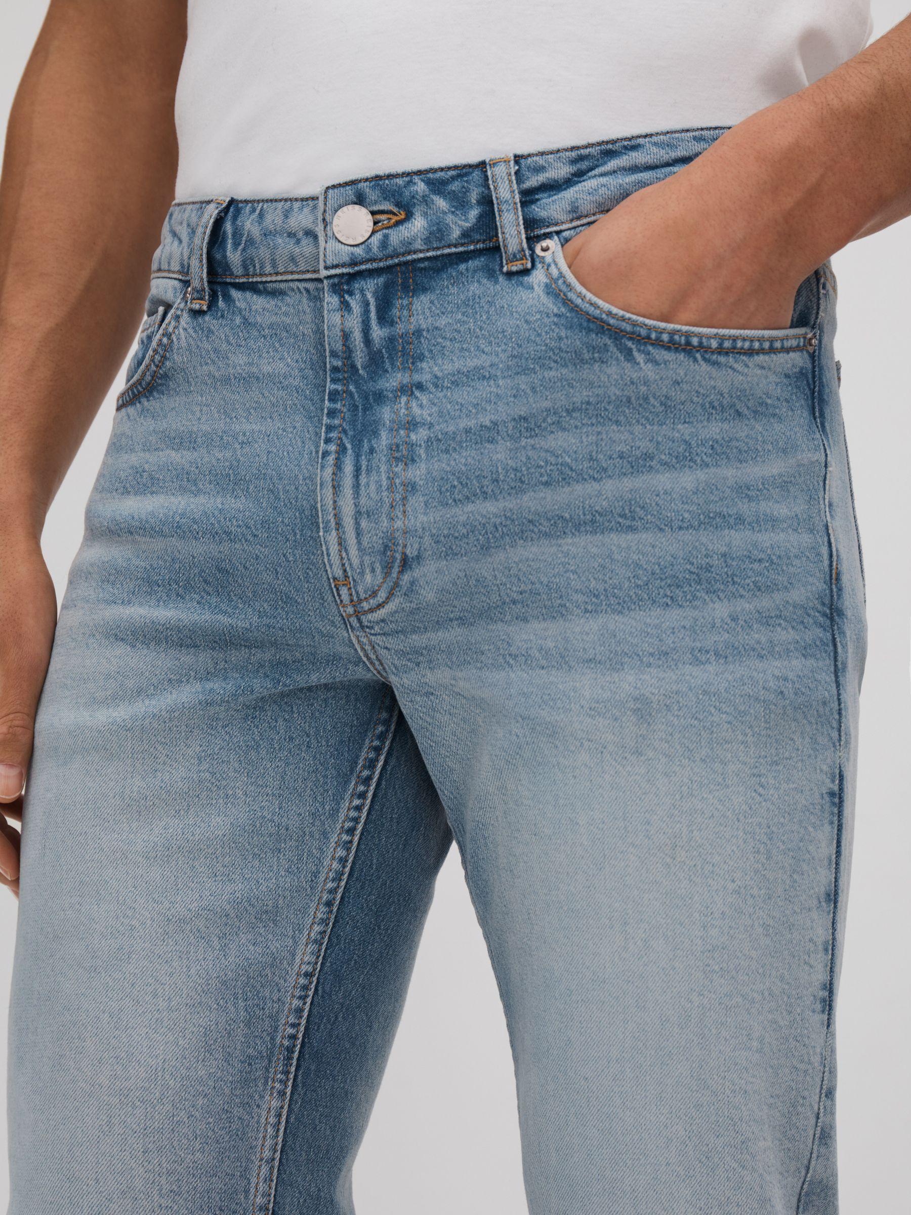 Slim Fit Washed Jeans in Light Blue Product Image