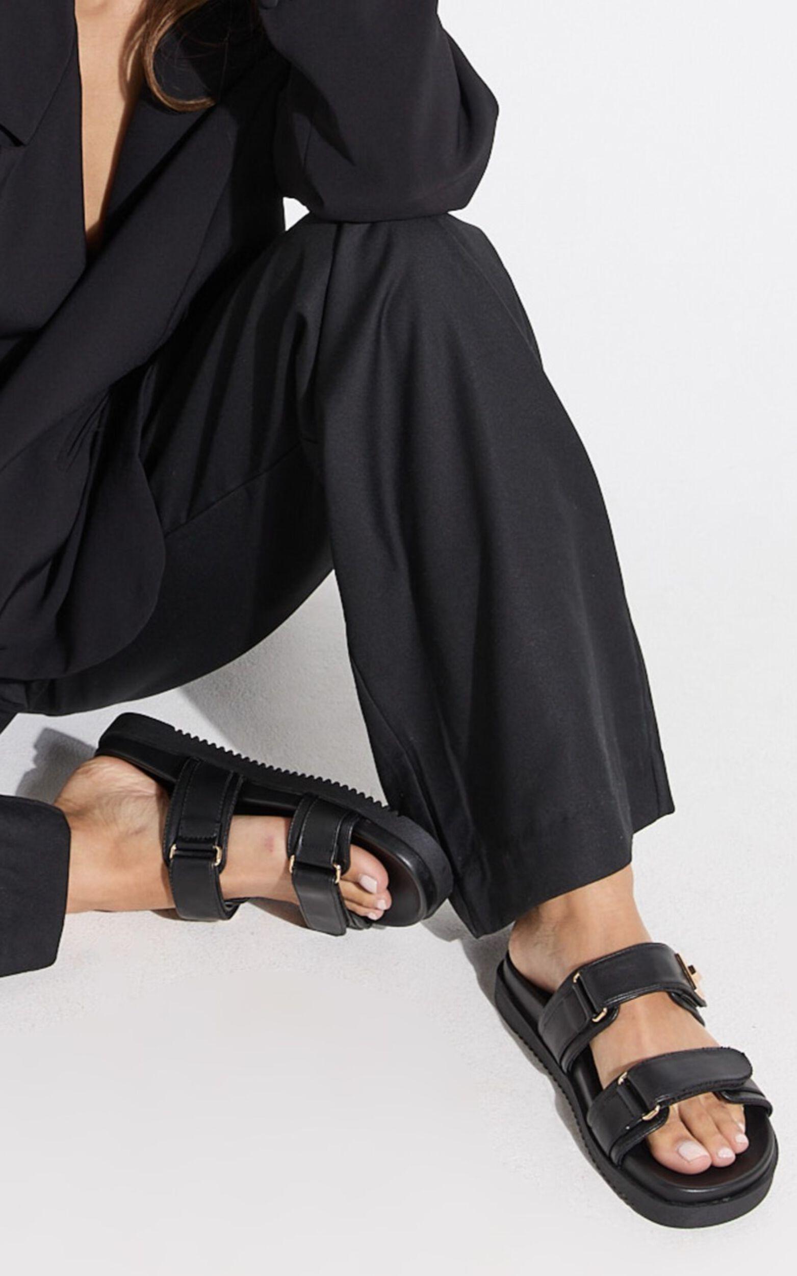 Billini - Amylee Slides with Hardware Detail in Black Product Image