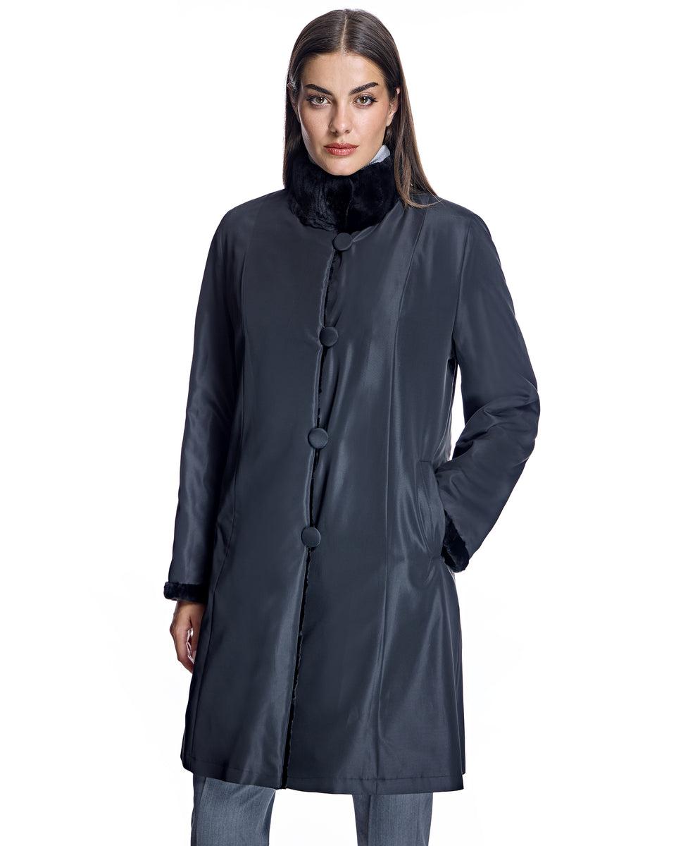 Reversible Sheared  Mink Sections Stroller with Long Hair Mink Trims Product Image