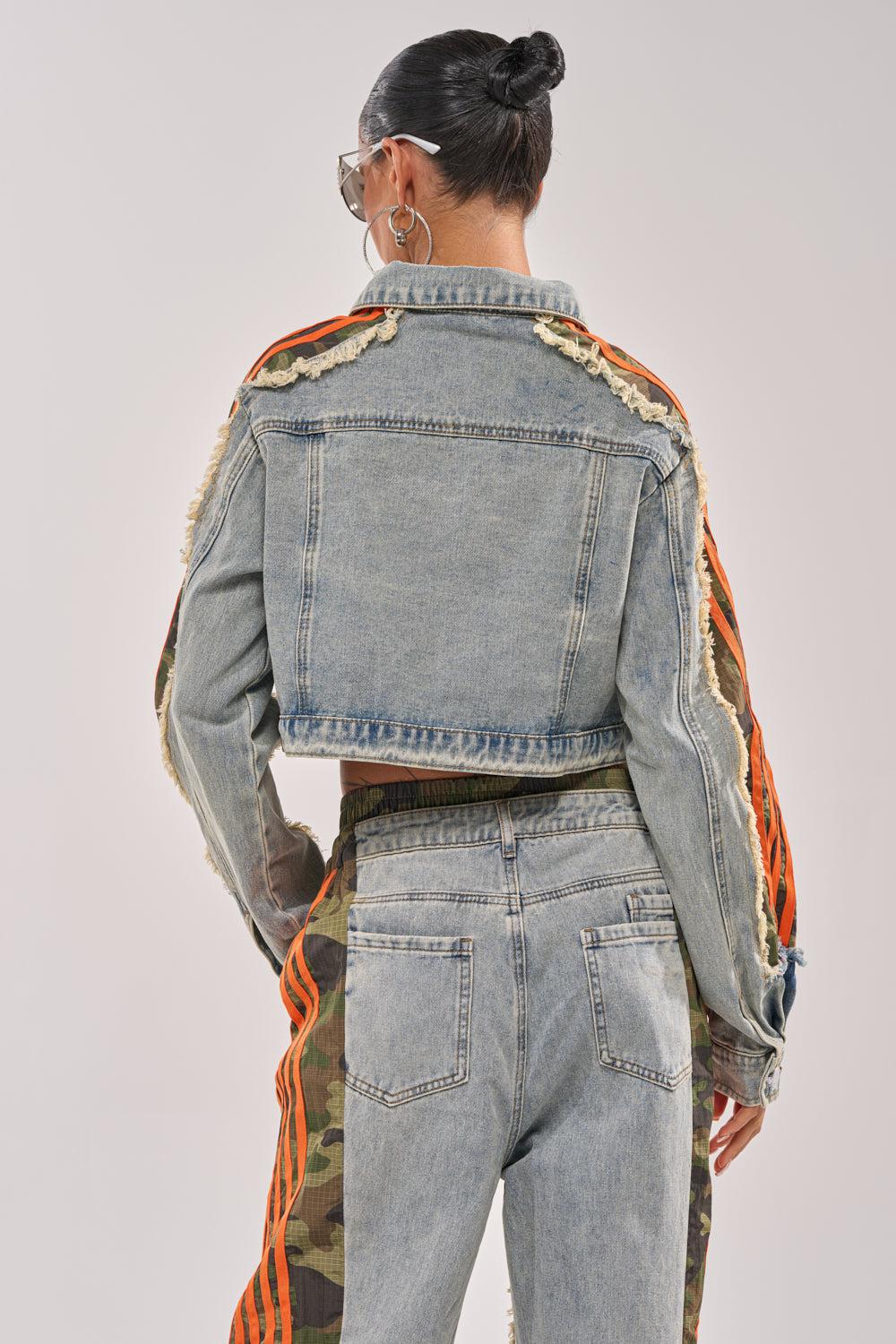 ALL AROUND THE WORLD AGAIN JACKET IN LIGHT BLUE DENIM Product Image