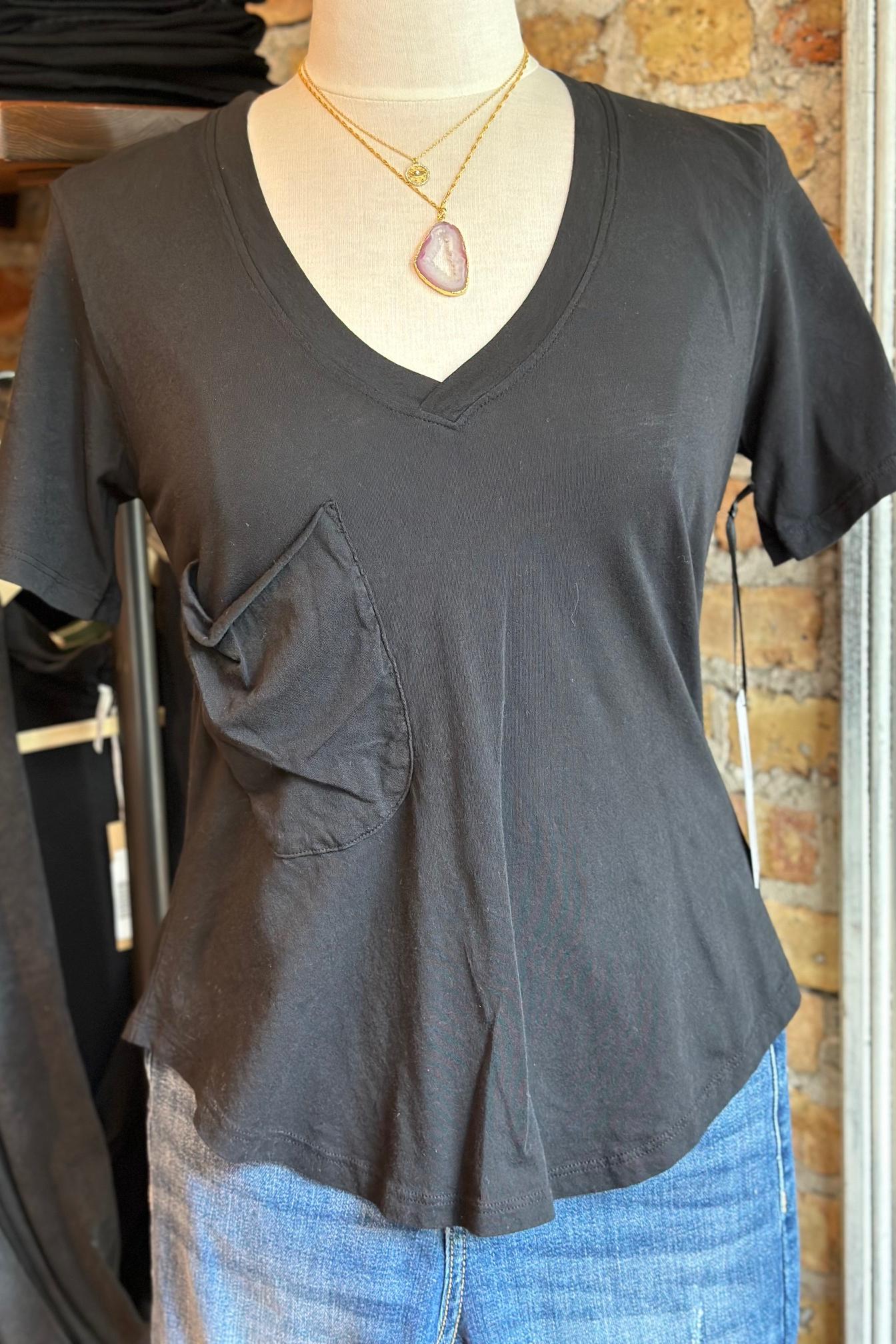 V-neck Tee with Slouchy Pocket Product Image