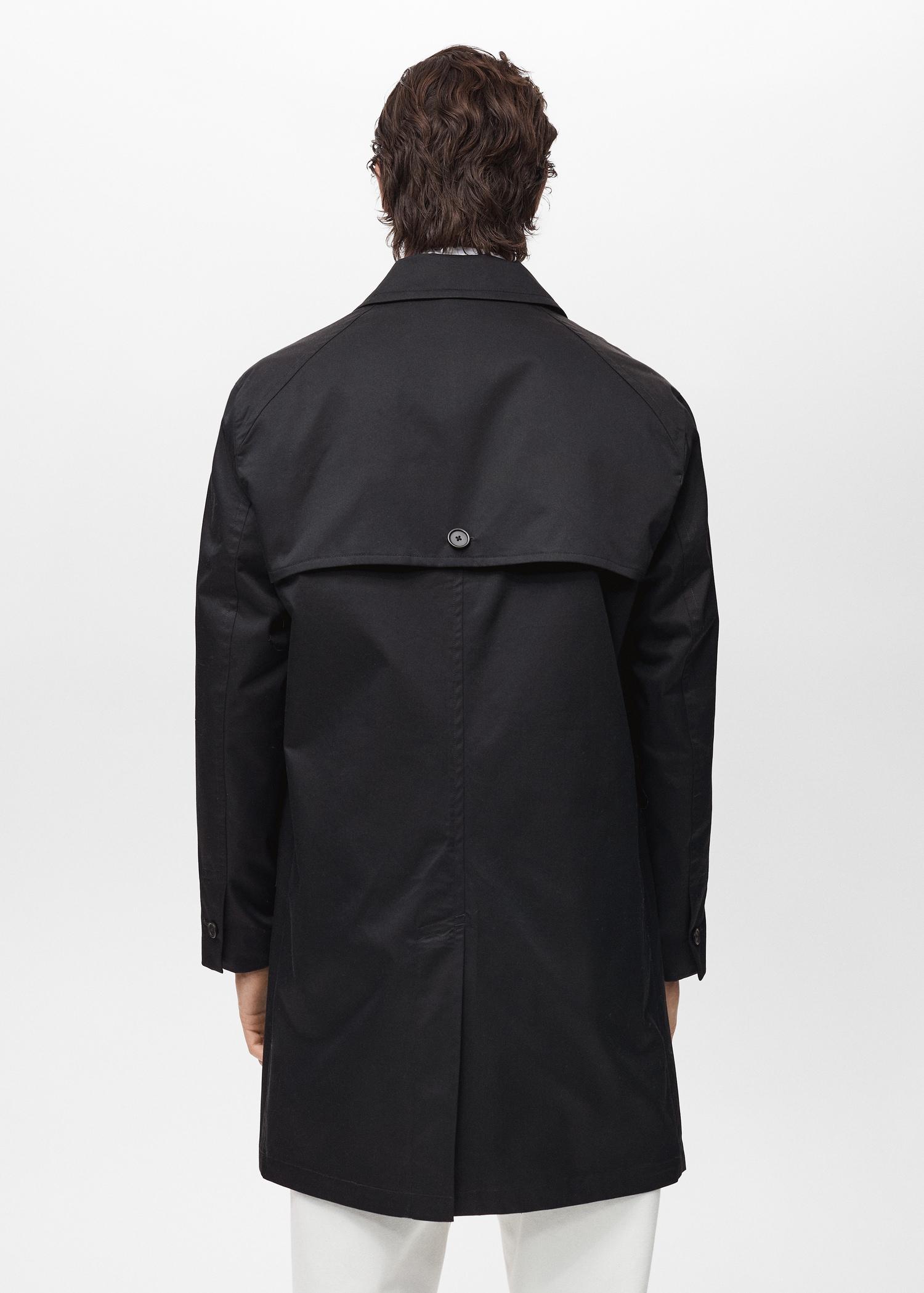 Water-repellent cotton trench coat - Men | MANGO USA Product Image