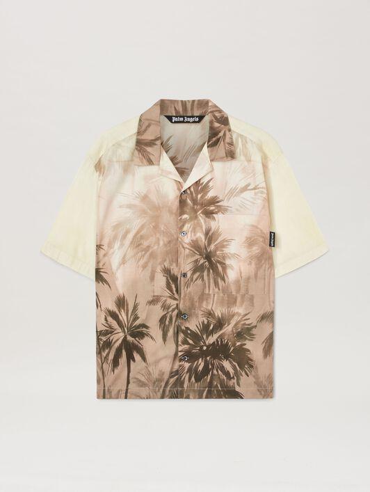 SUNSET PALMS BOWLING SHIRT SS BEIGE - BL Product Image