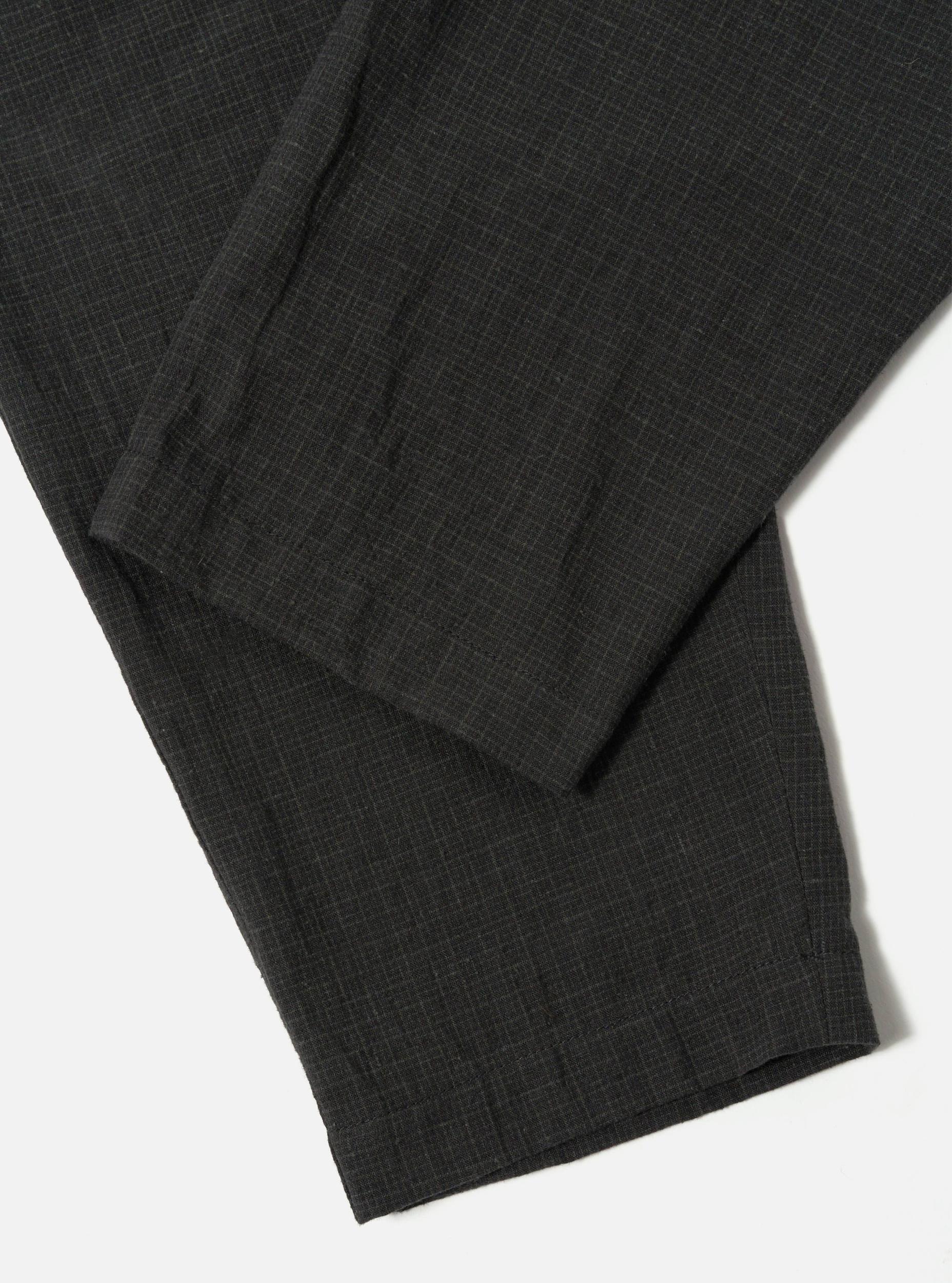 Universal Works Pleated Track Pant in Charcoal Fine Linen Mix Product Image
